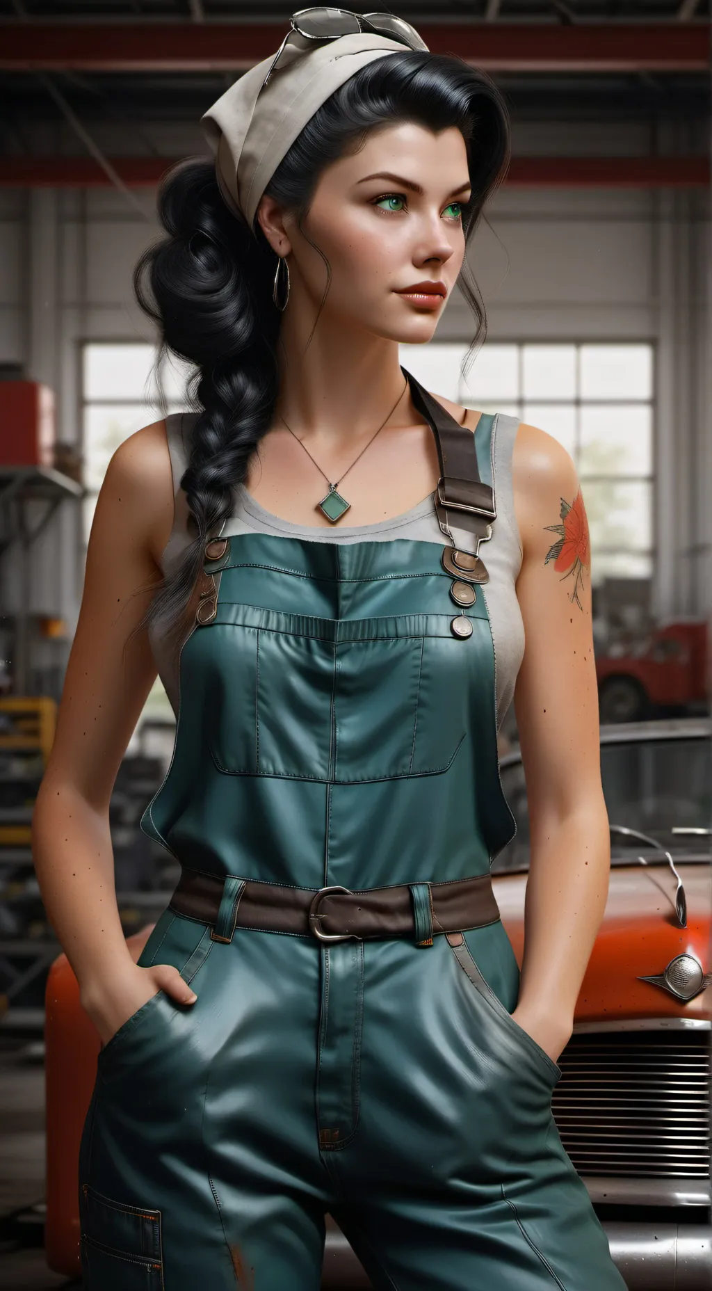 ai character: Andi Comerford  background