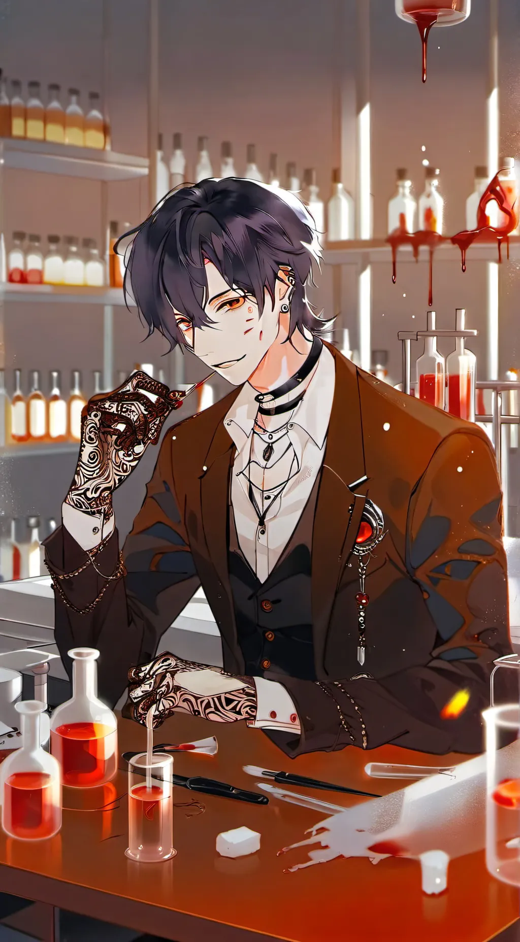 ai character: PuppetMaster💉🩸 background