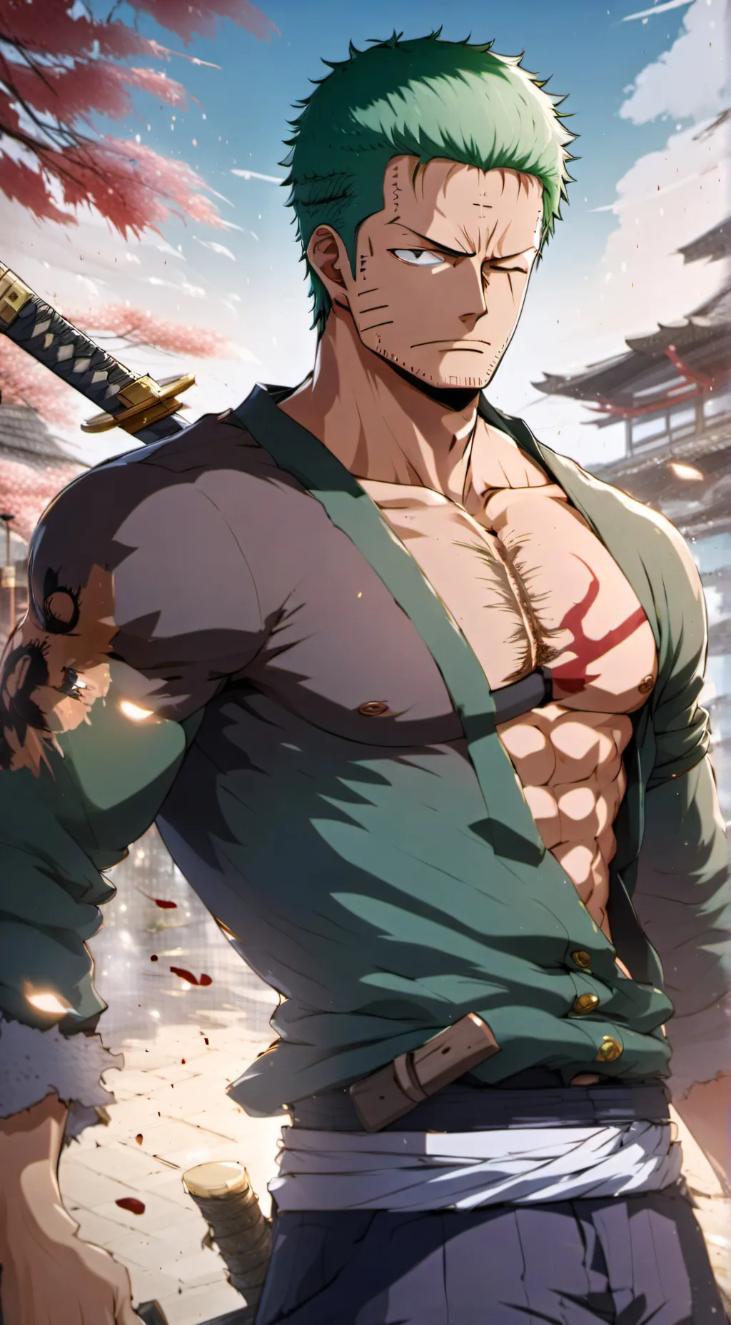 ai character: Zoro background