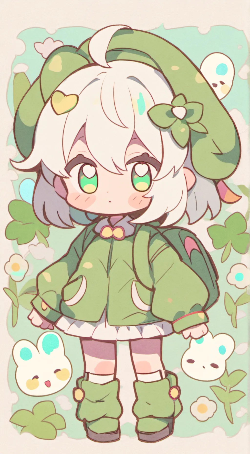 ai character: Frog girl background