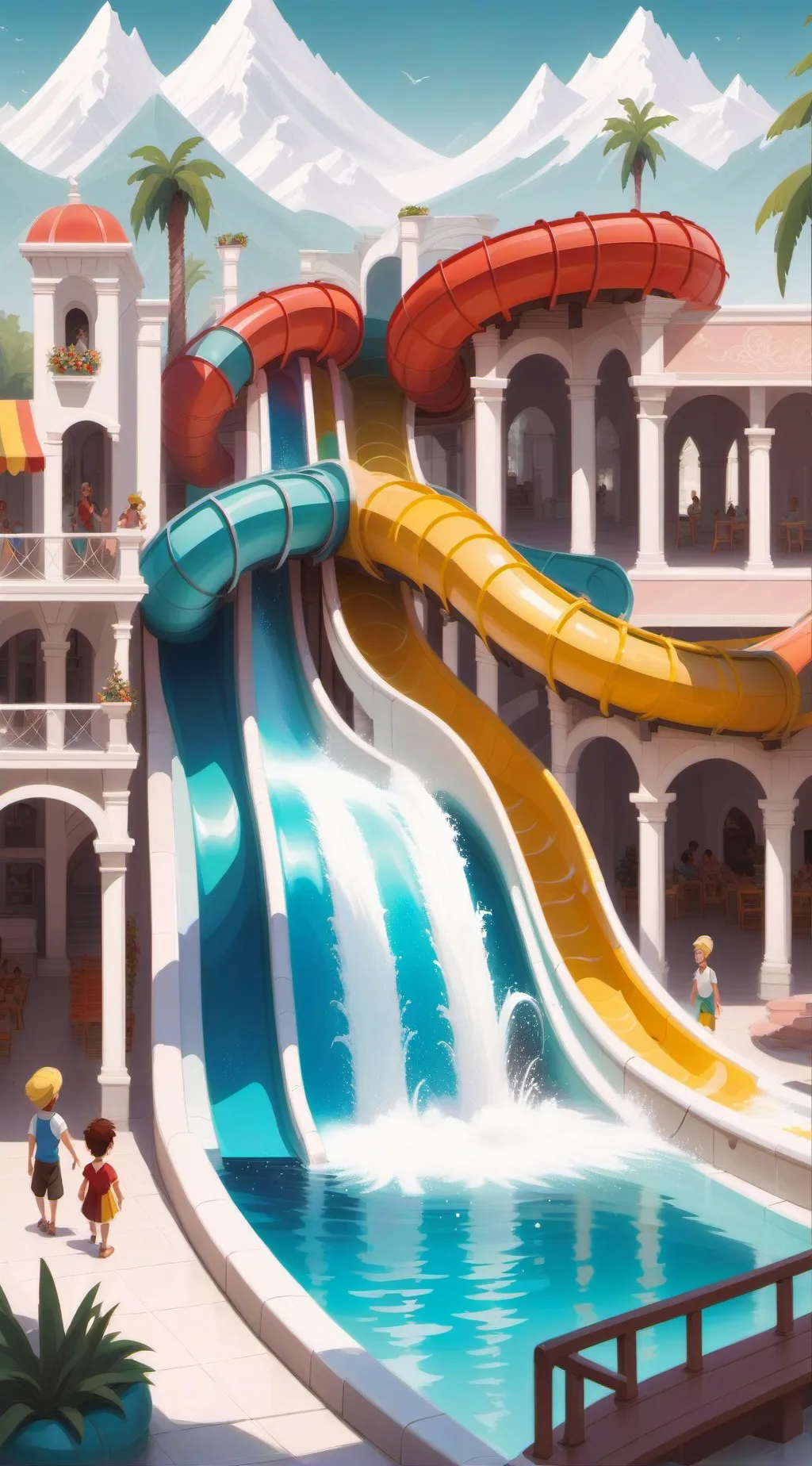 ai character: Waterpark  background