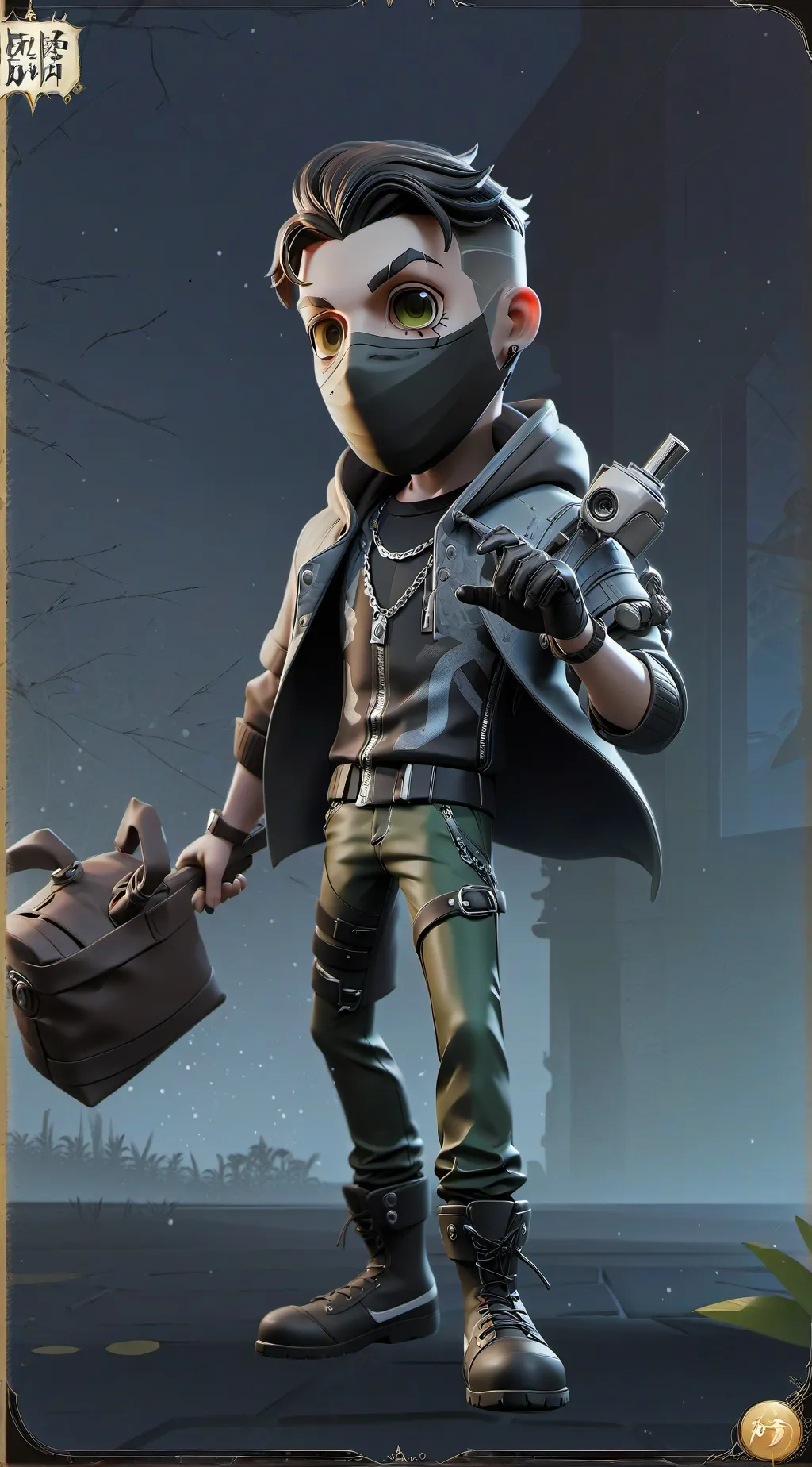 ai character: fortnite man  background