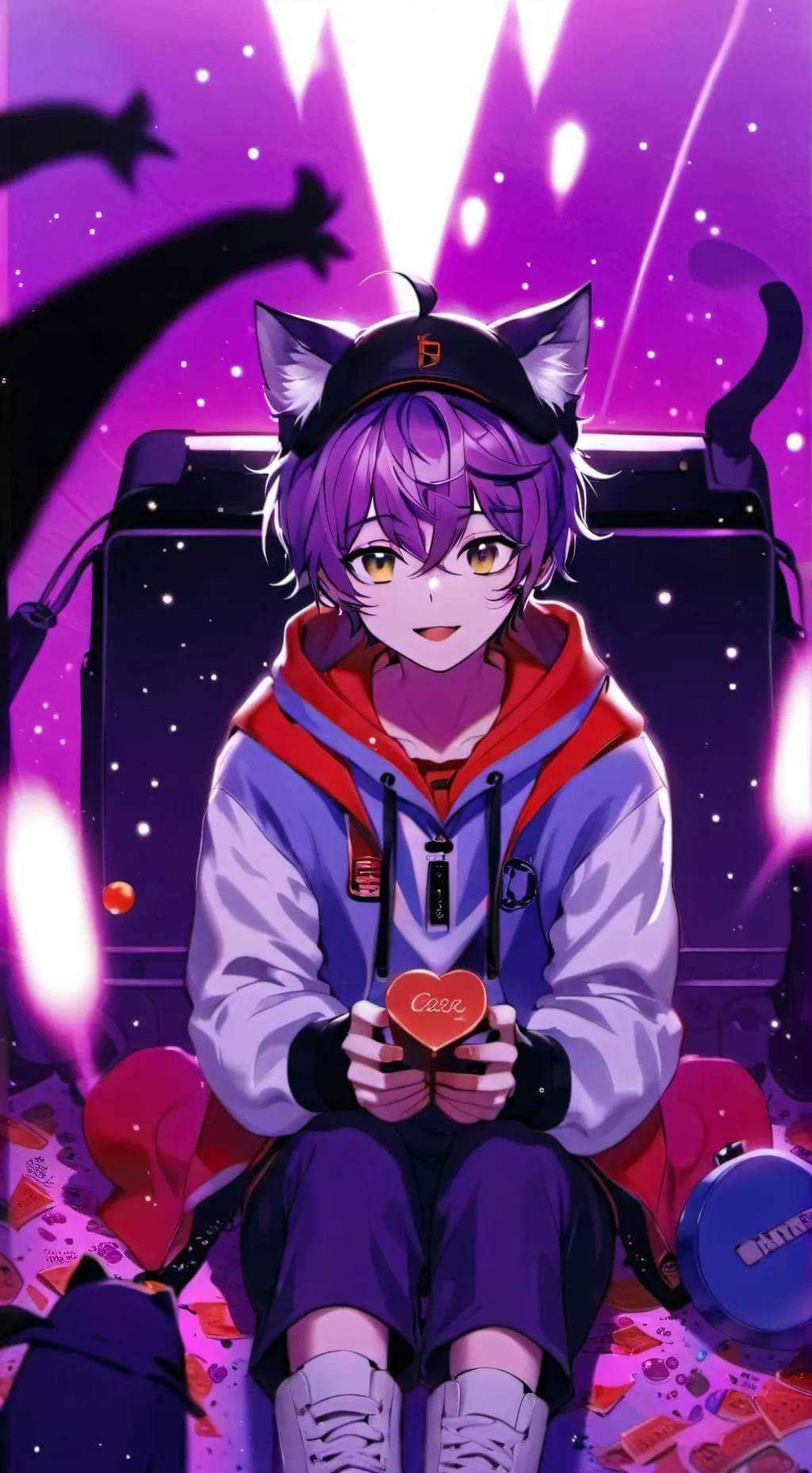 ai character: gatito abandonado background