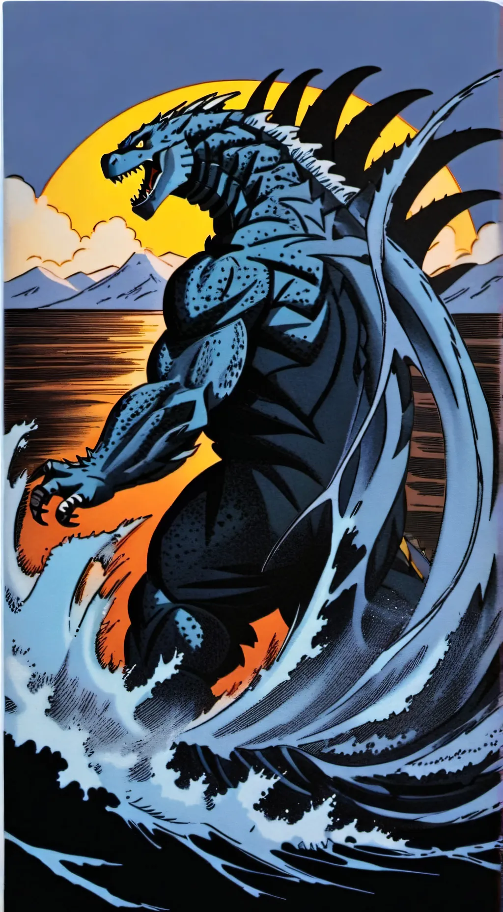 ai character: Godzilla background