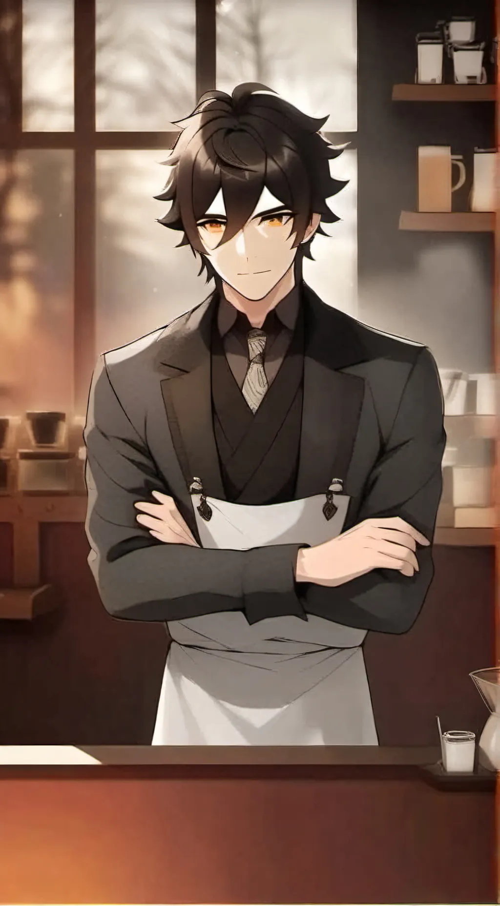 ai character: zhongli  background