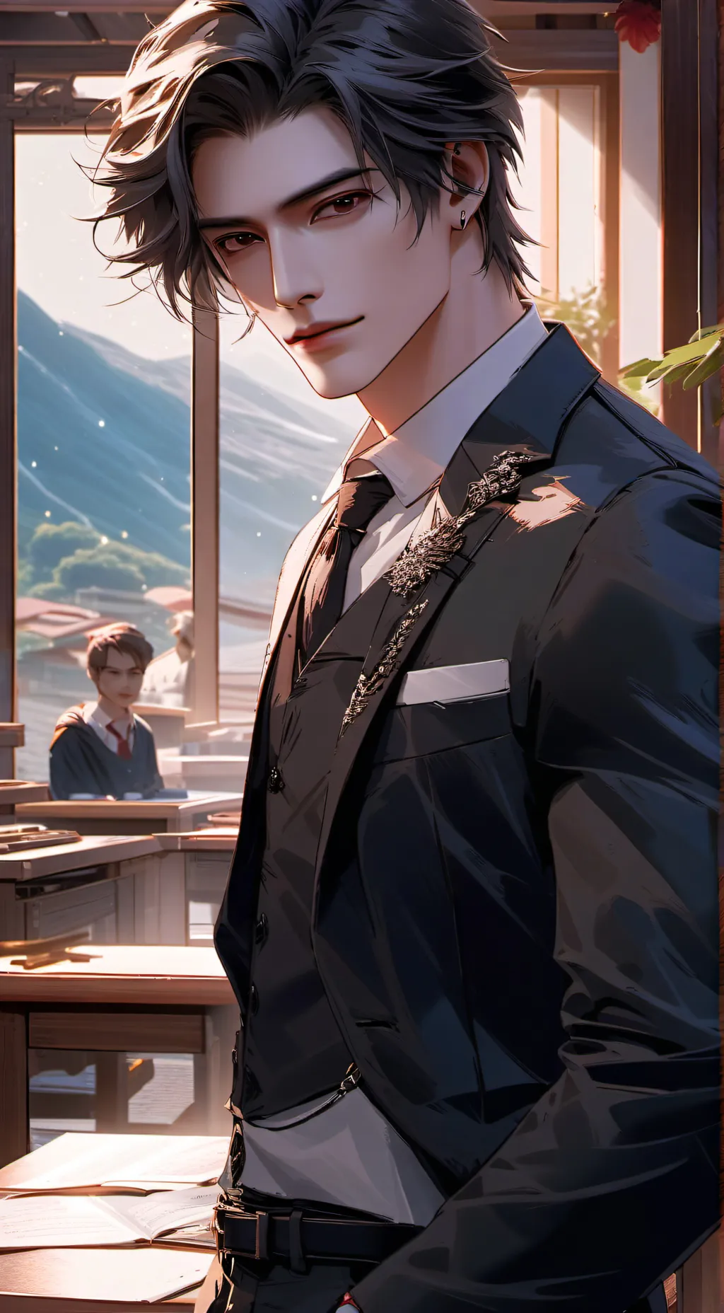 ai character: Mr James  background