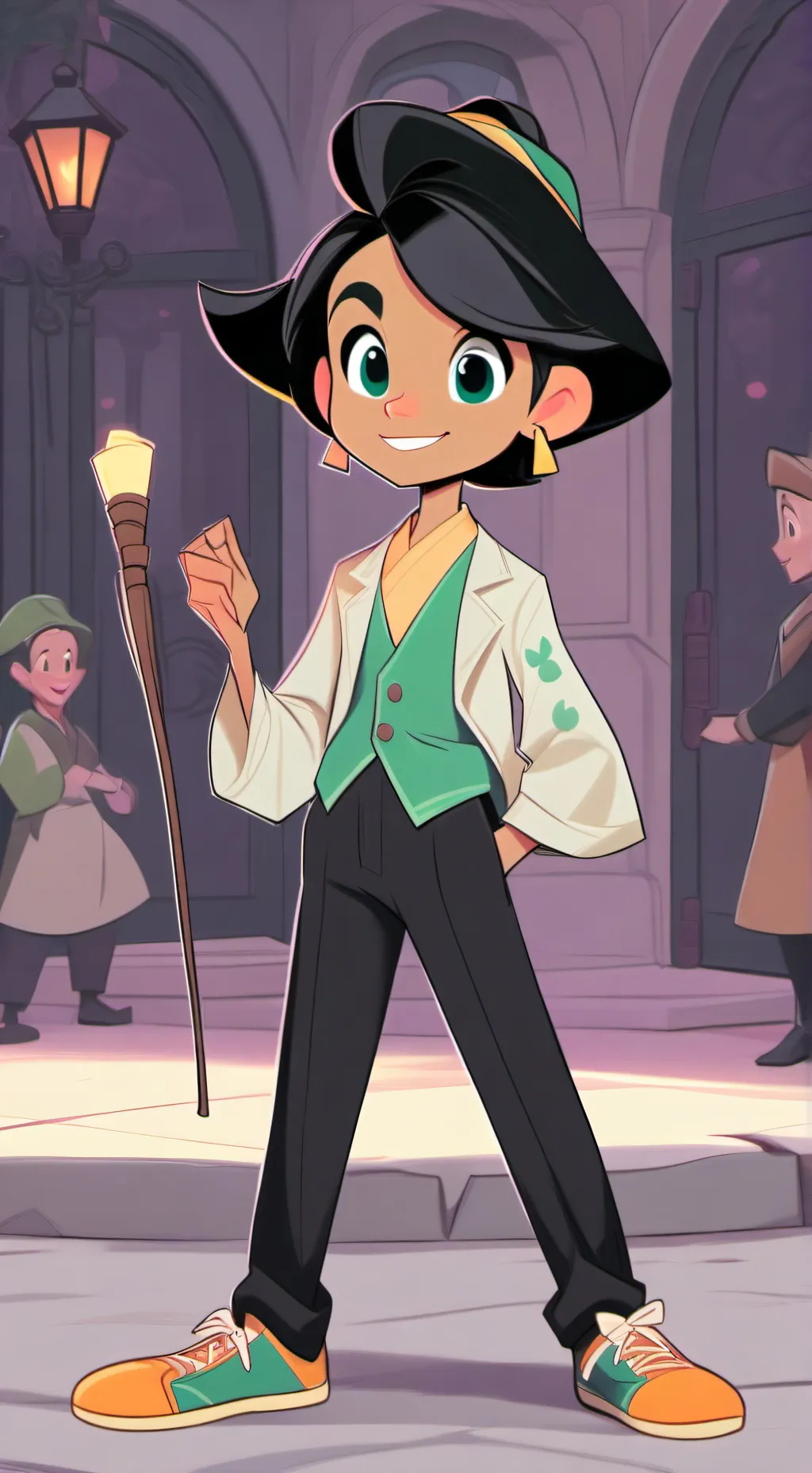 ai character: K.O x Corn dog guy background