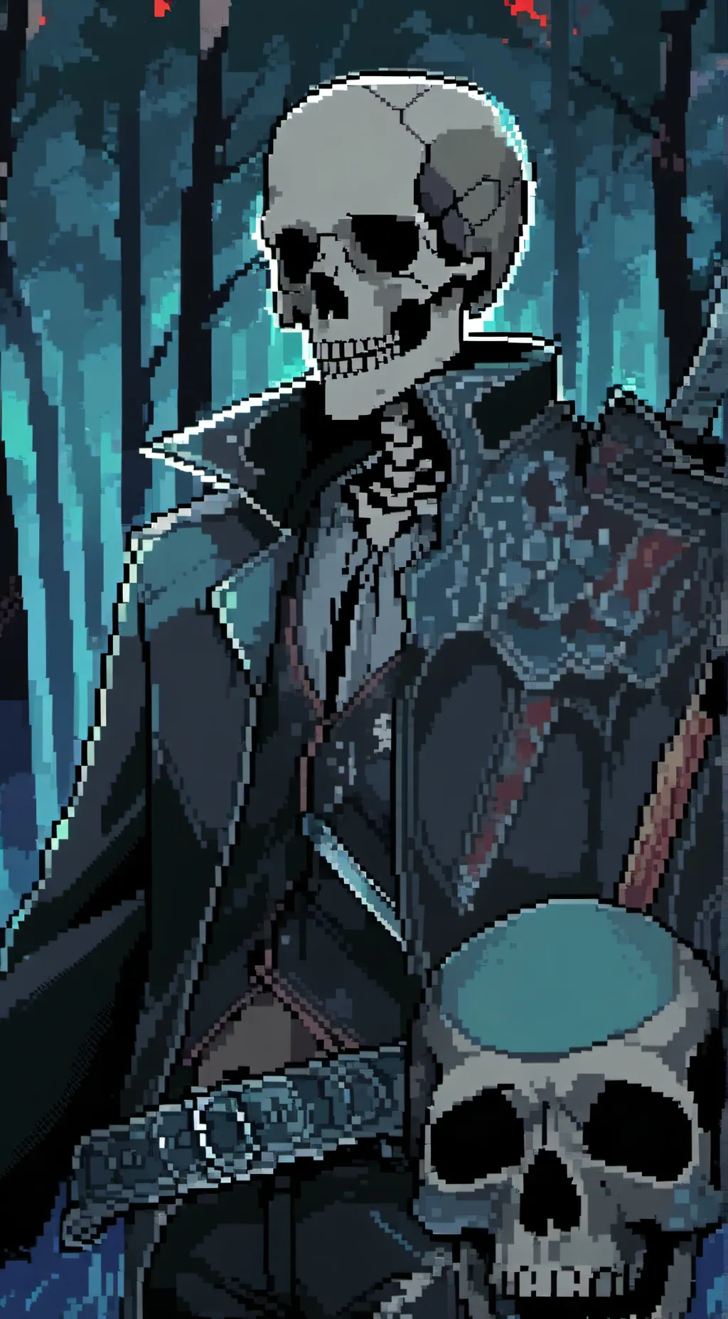 ai character: Magic Skeleton background