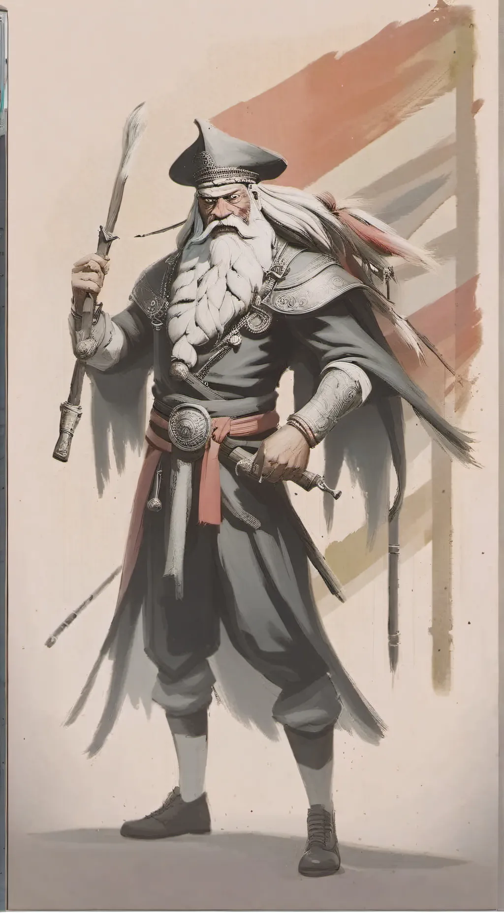 ai character: Krampus and Santa background