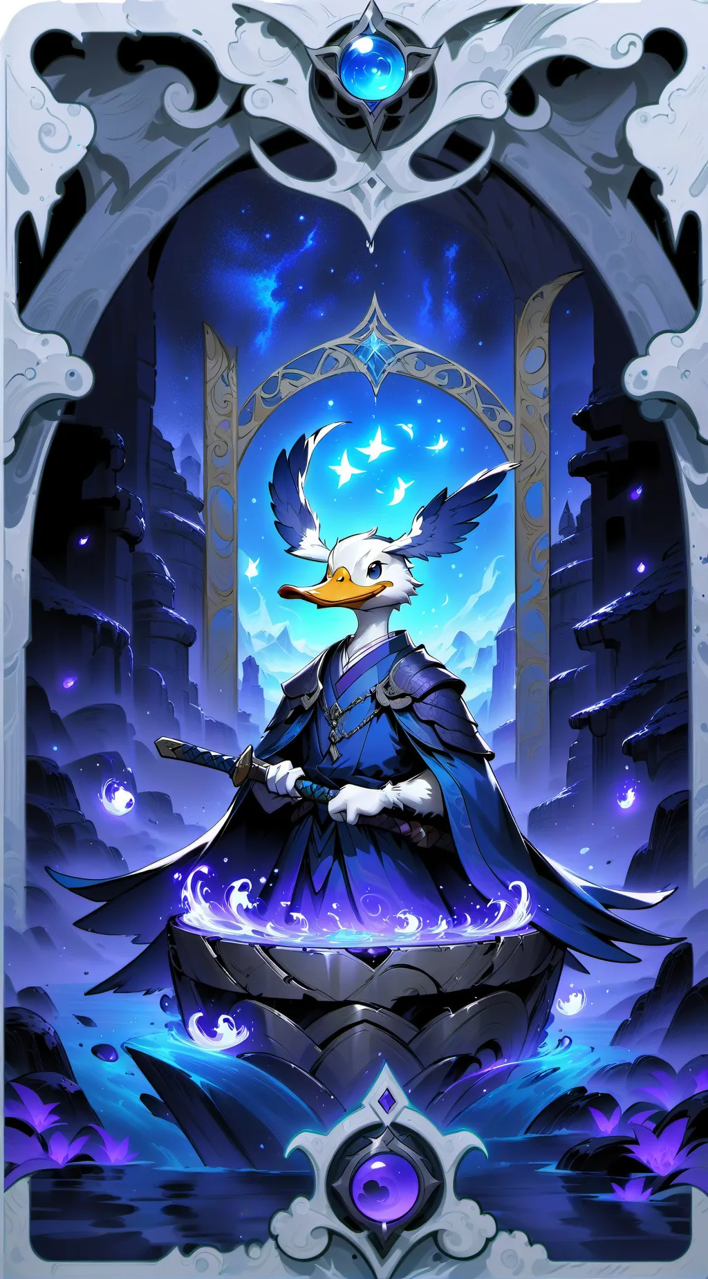 ai character: Della duck 2 background