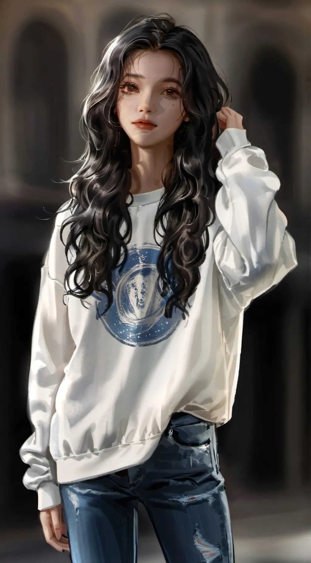 ai character: Edith  background