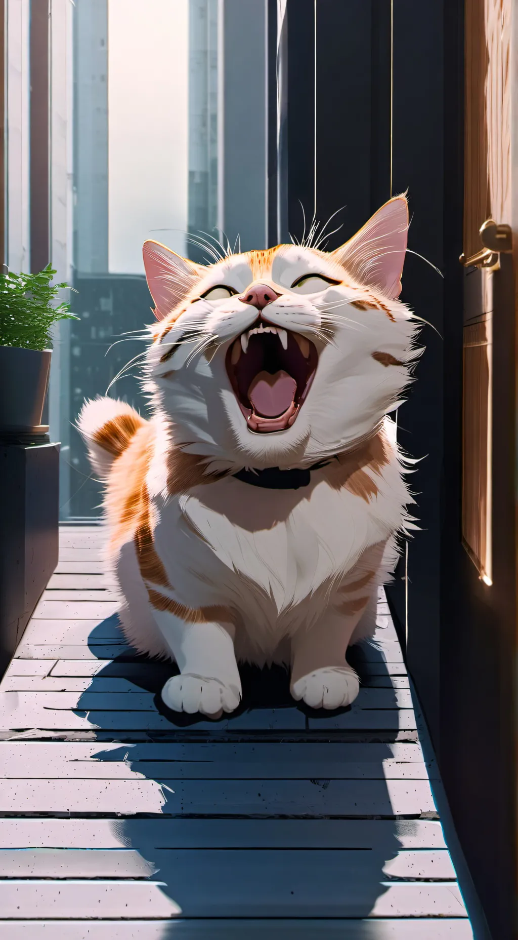 ai character: cat laugh background