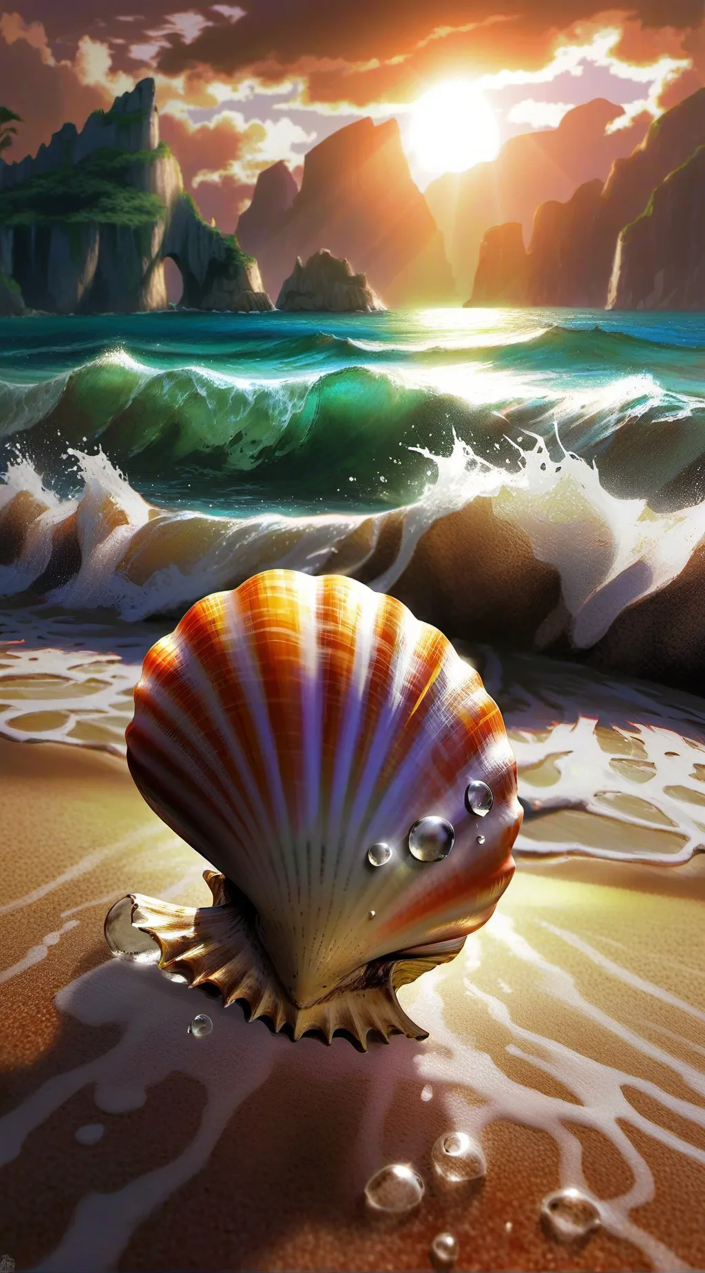 ai character: Dw beach background