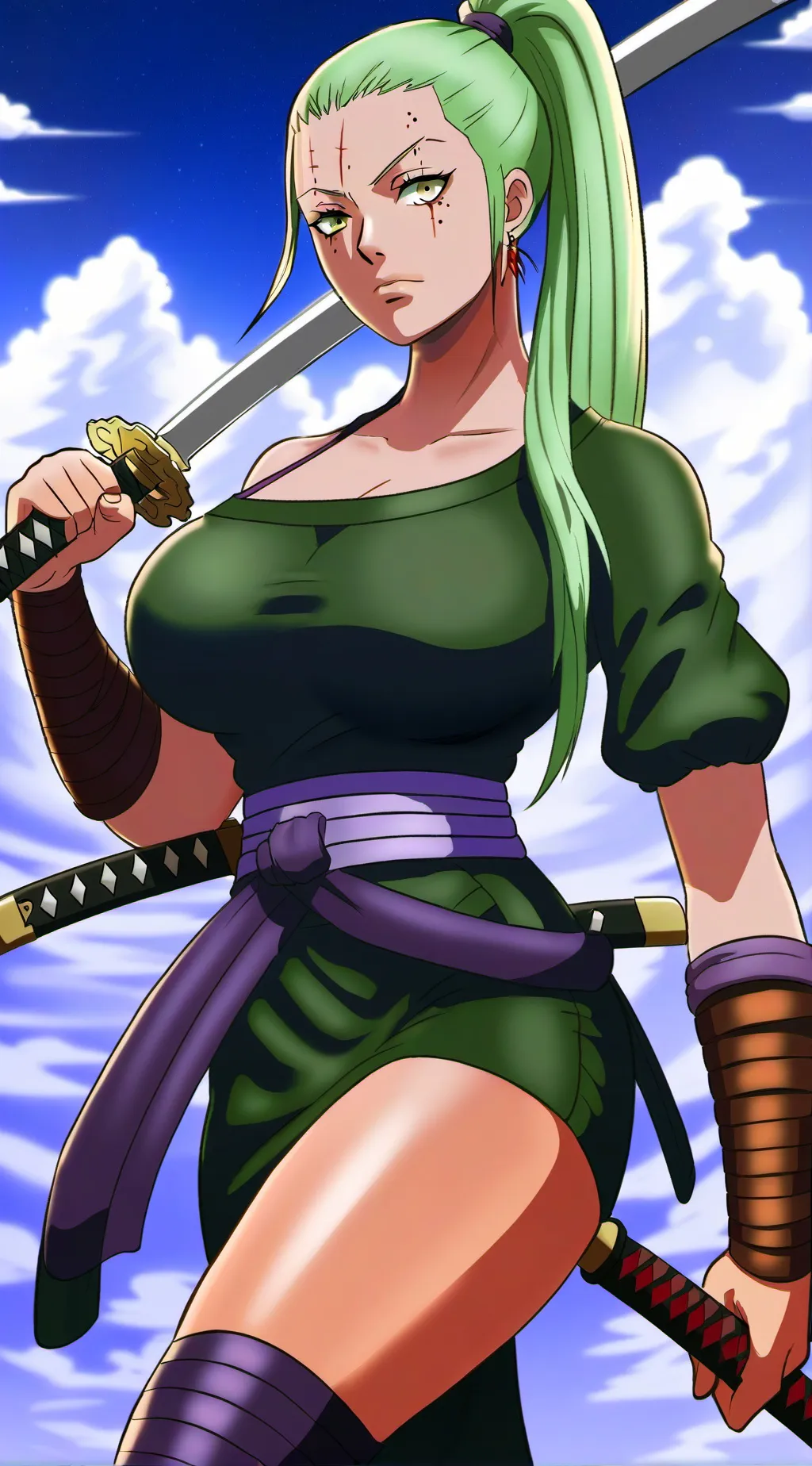 ai character: Zora (Female Zoro) background