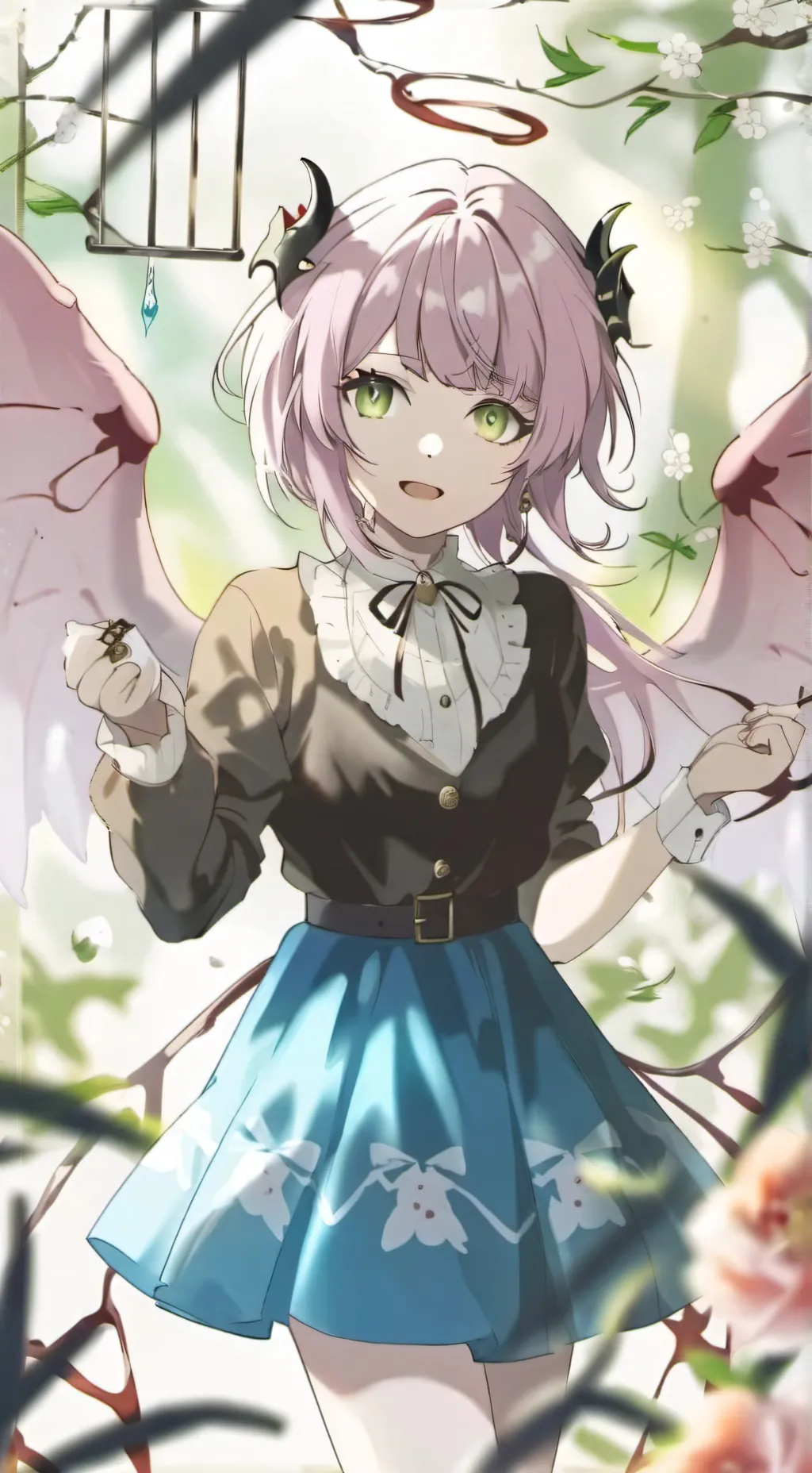 ai character: demon angel  background