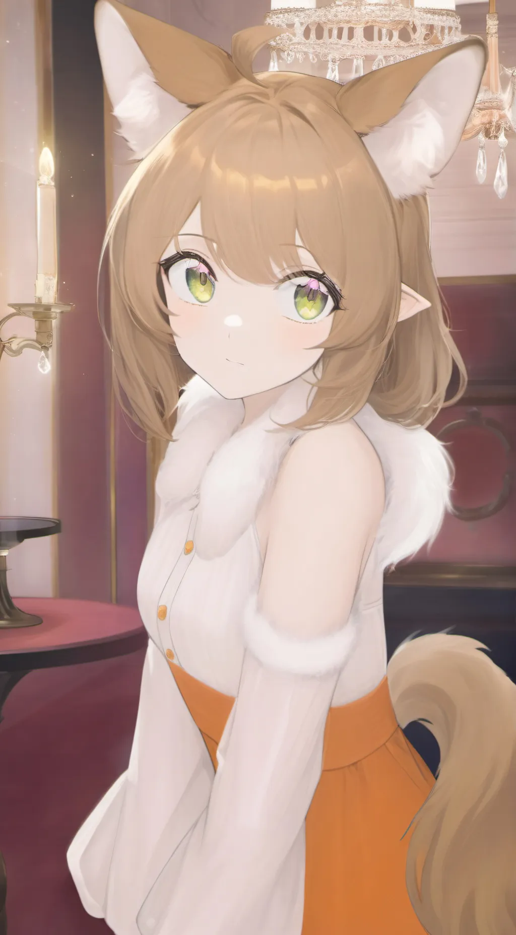 ai character: Orange Whirl background