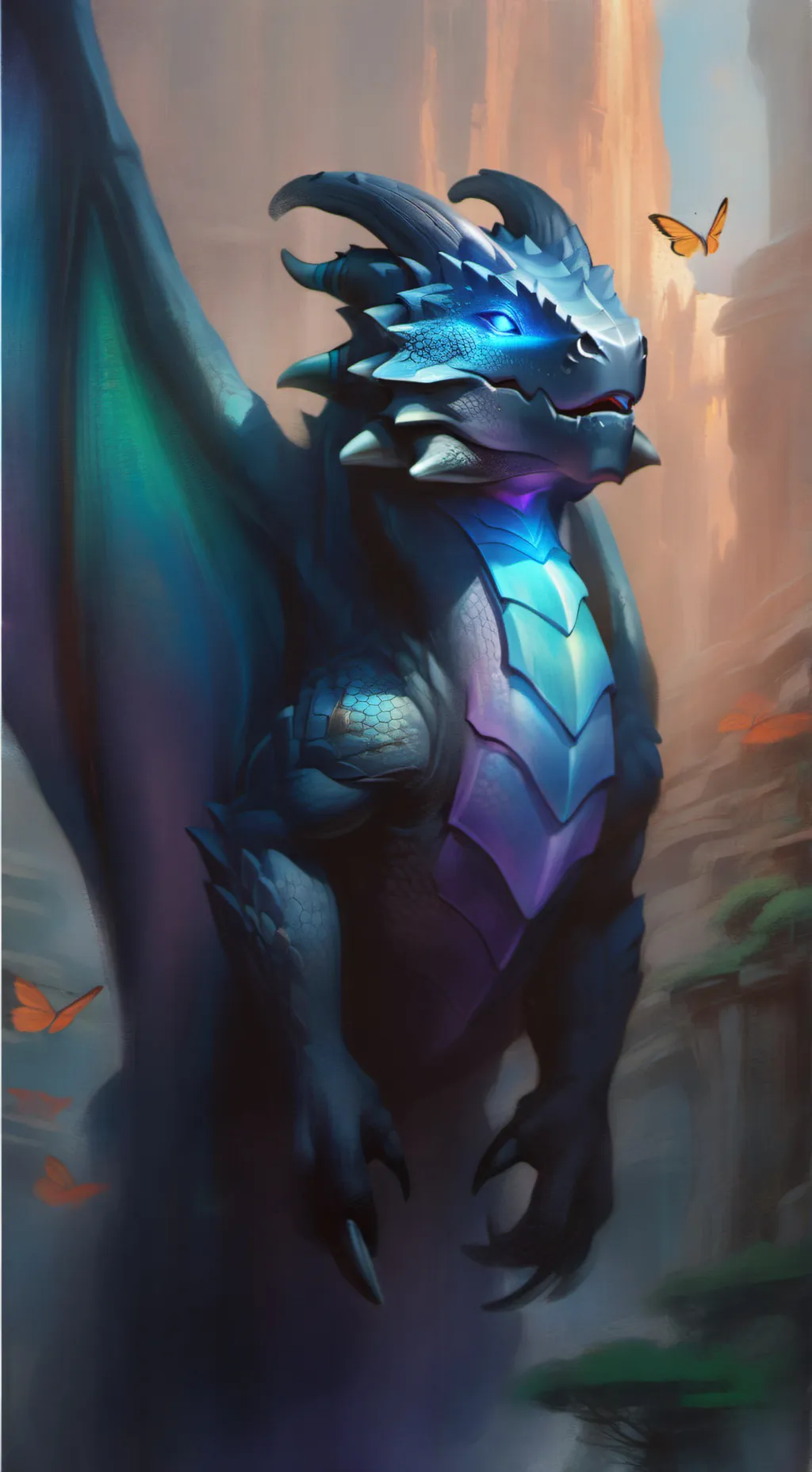 ai character: Blue background