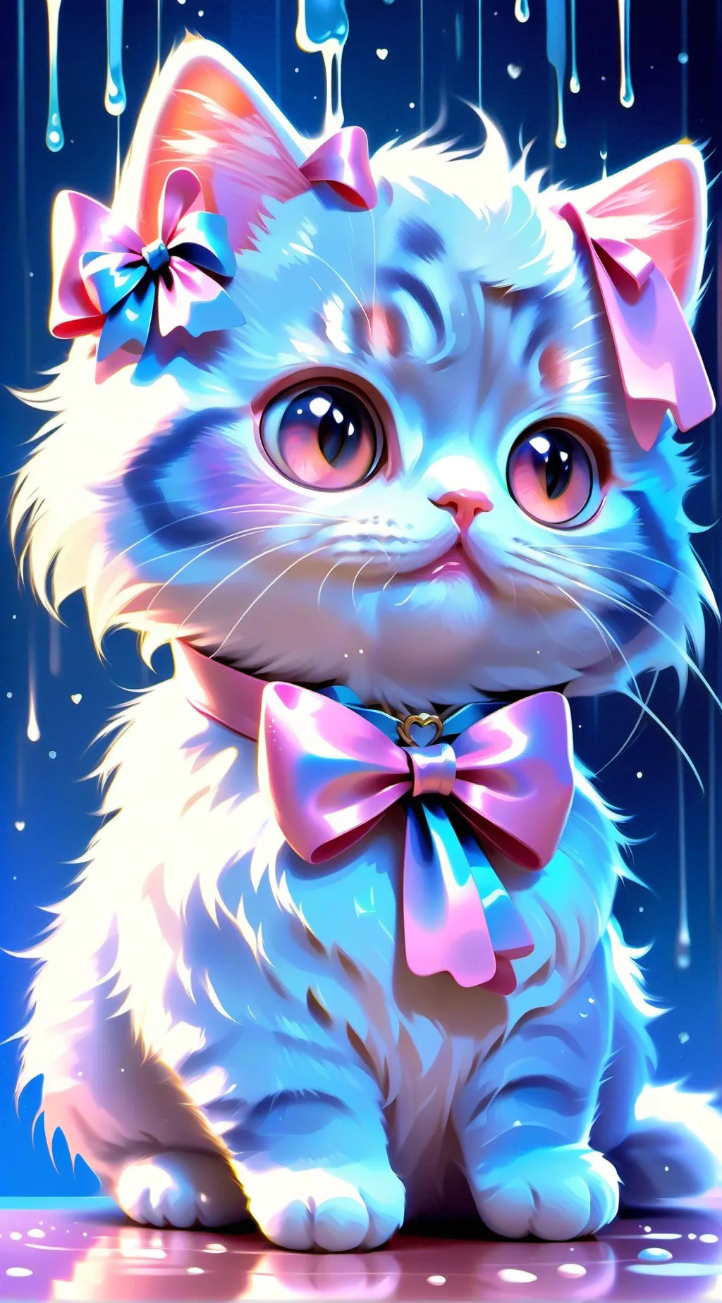 ai character: pink cat  background