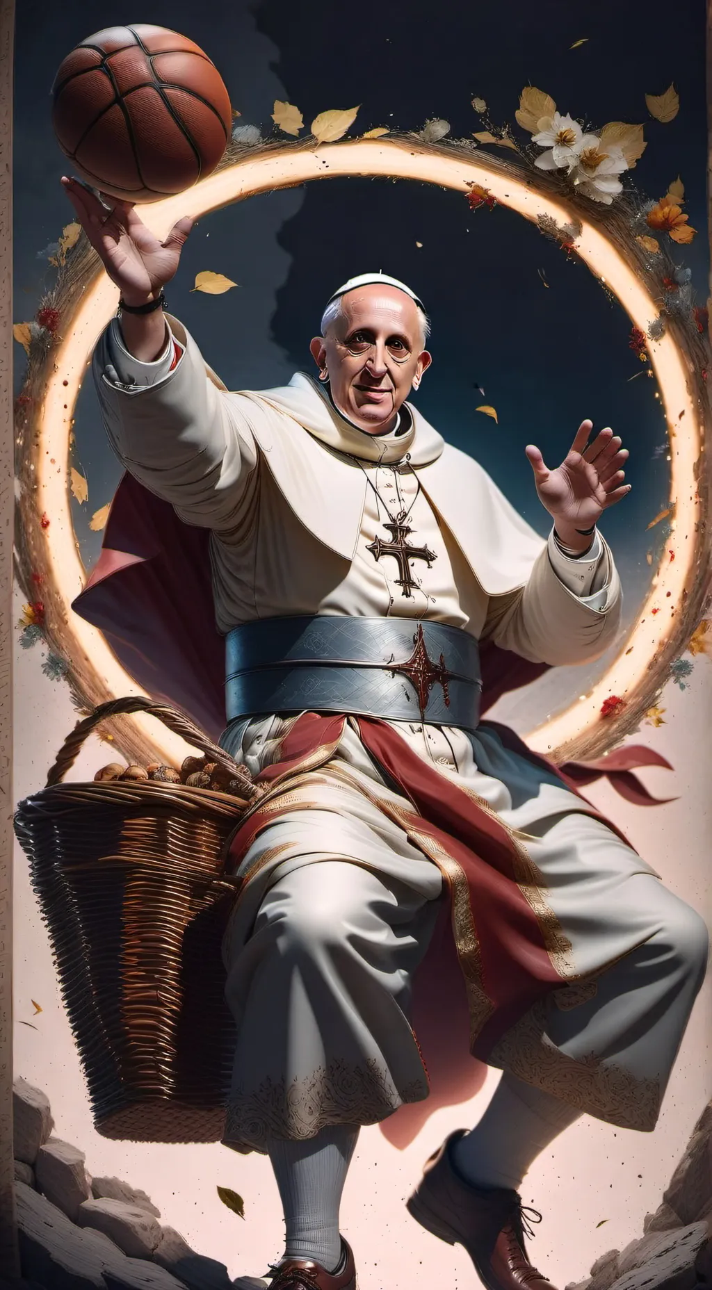 ai character: papa francesco background