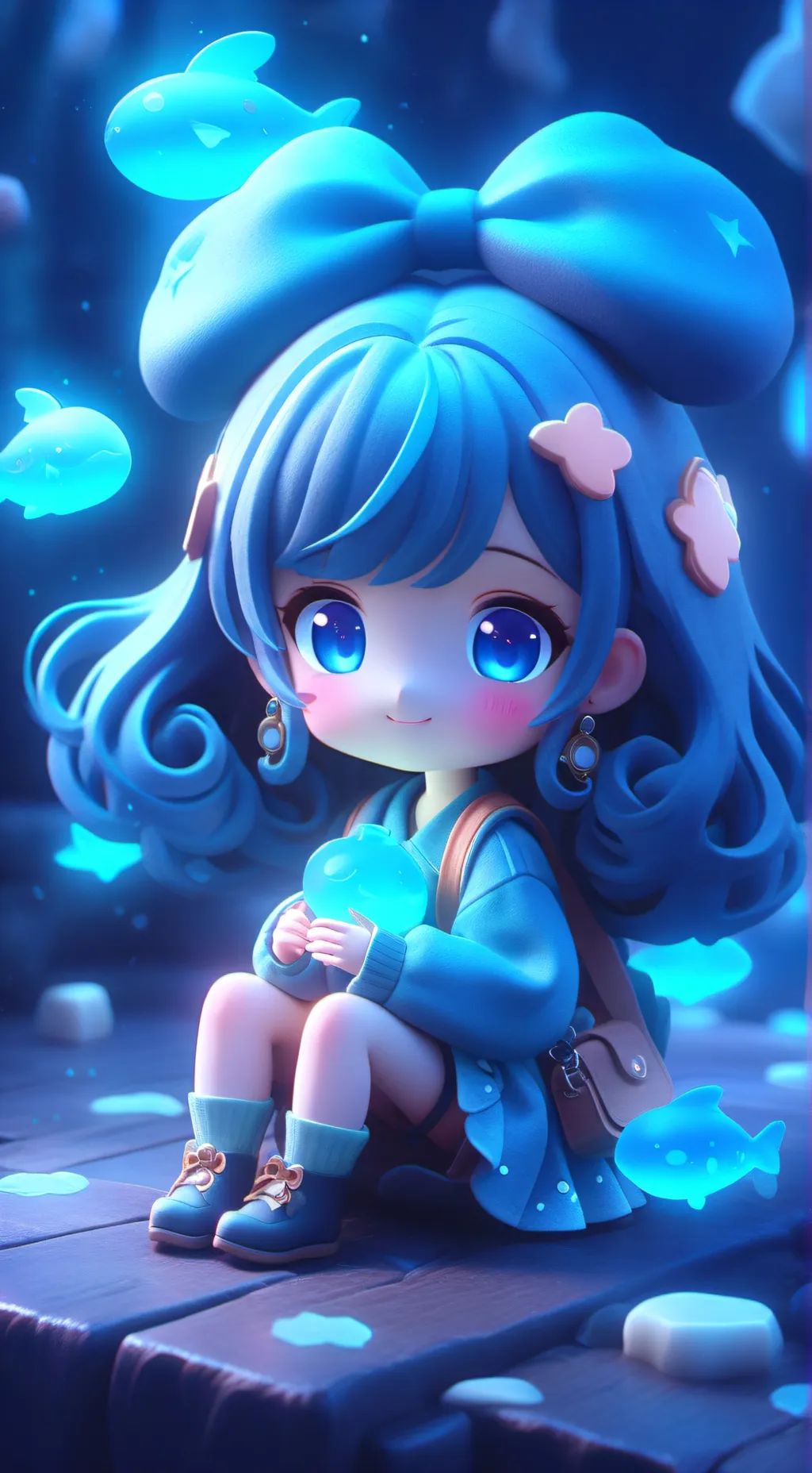 ai character: yarnaby!  background