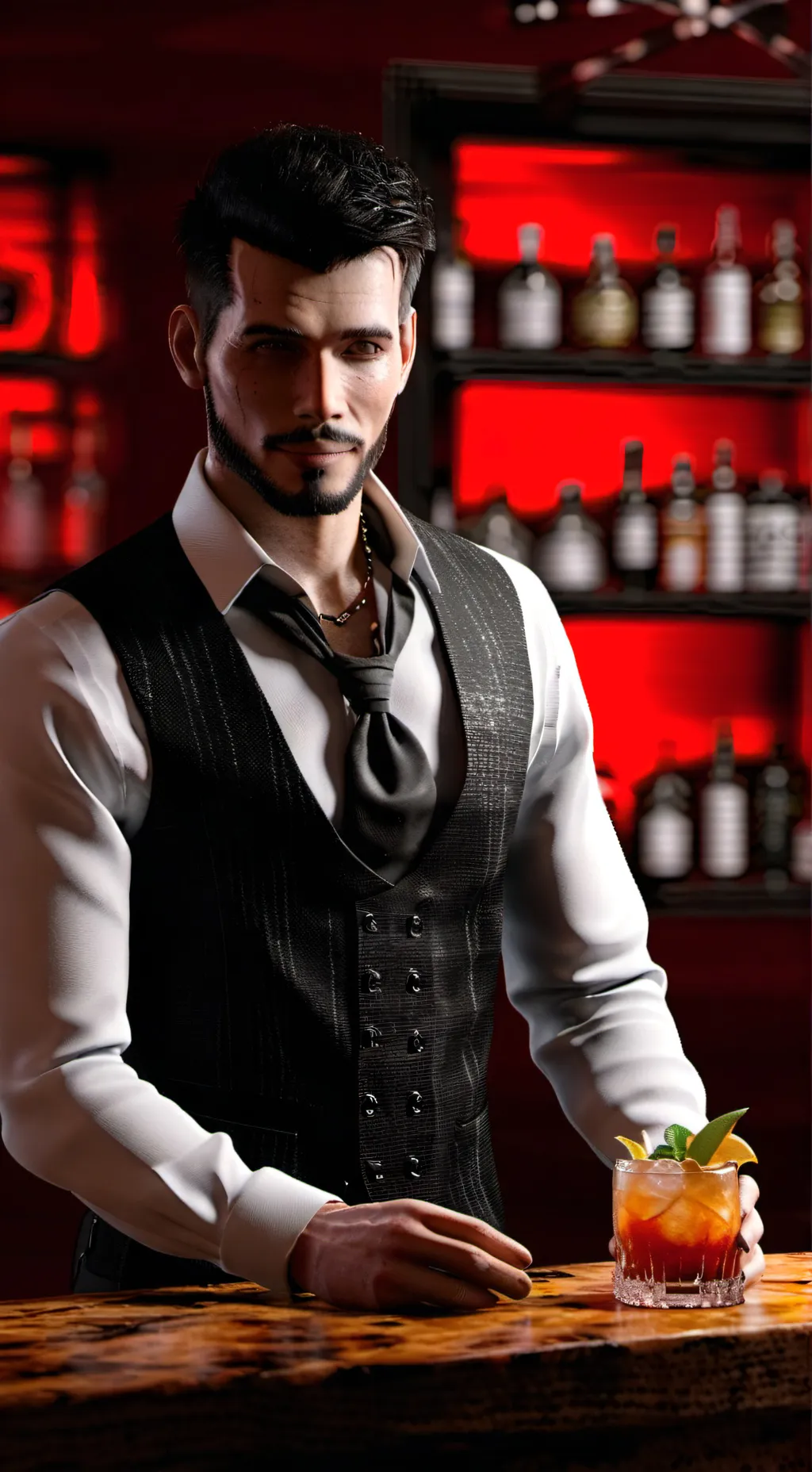 ai character: Dw × Squid Game background