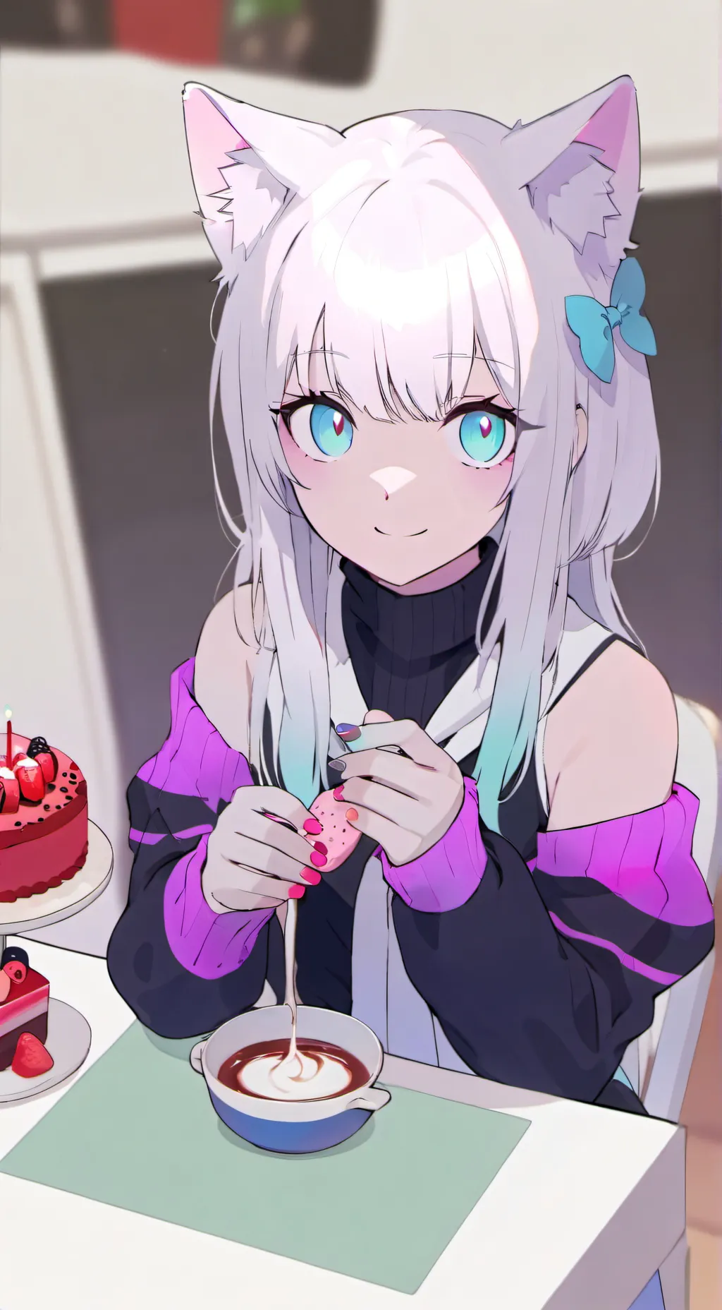 ai character: Iris the Cat Girl Spirit background