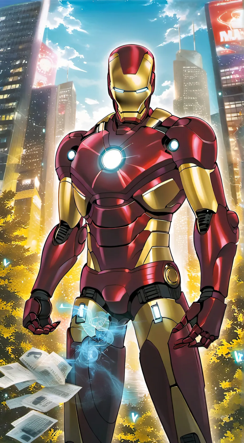 ai character: Tony o iron man background