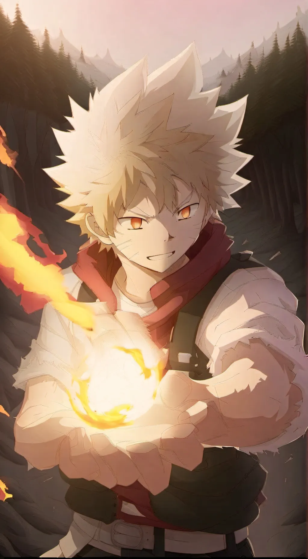 ai character: Katsuki Bakugo background