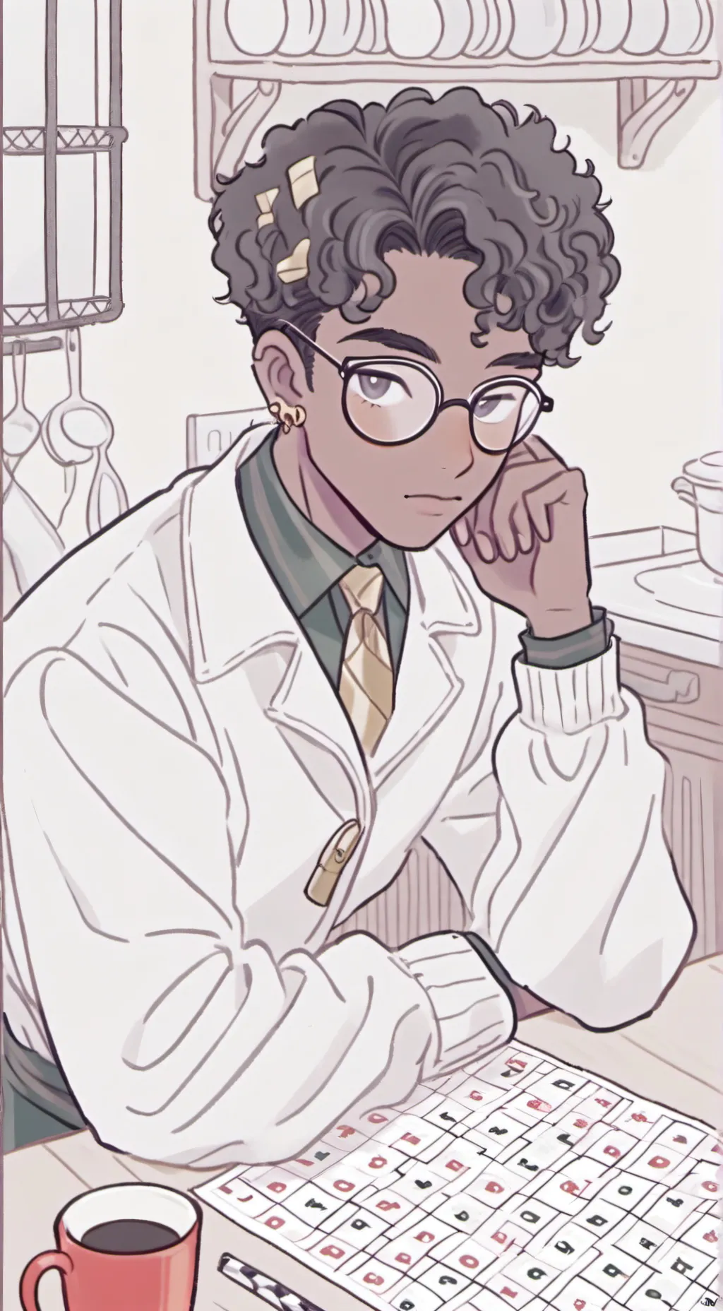 ai character: + Evan Lloyd + background