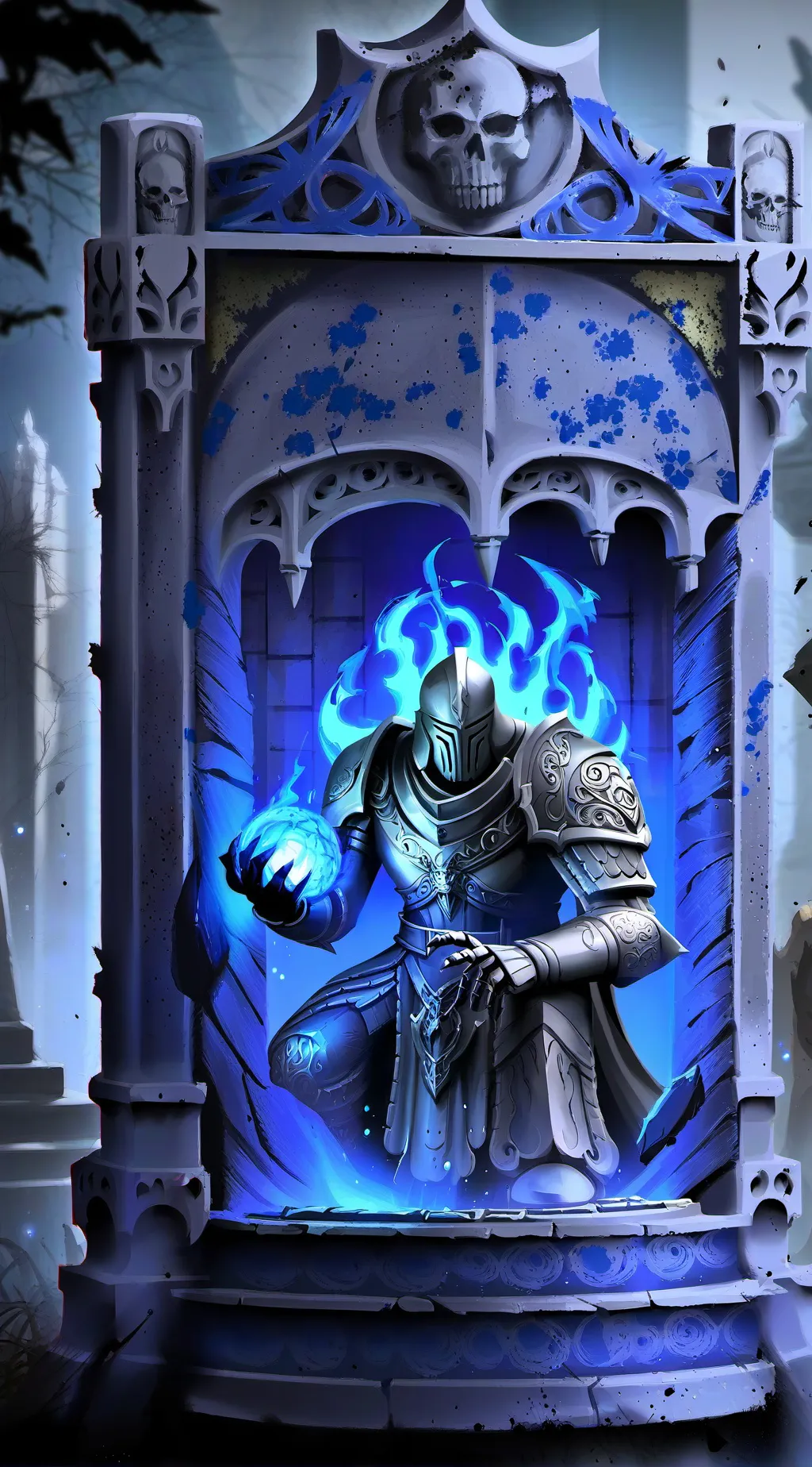 ai character: soul flame background