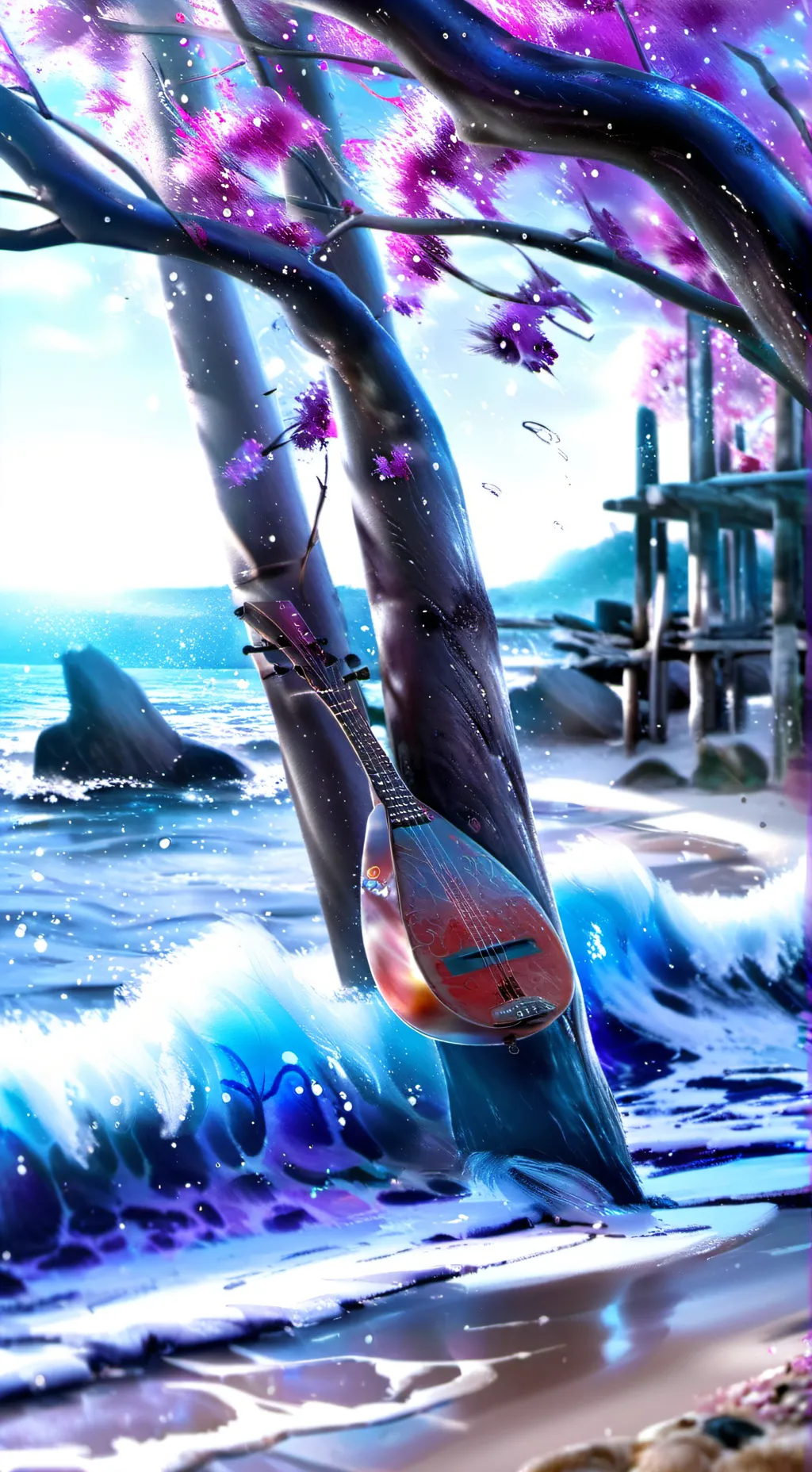 ai character: ch beach background