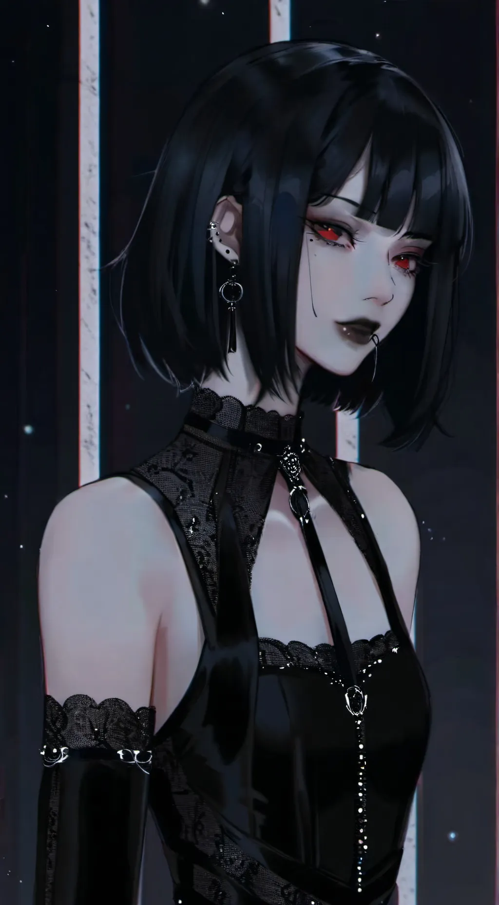 ai character: Goth Girlkisser background