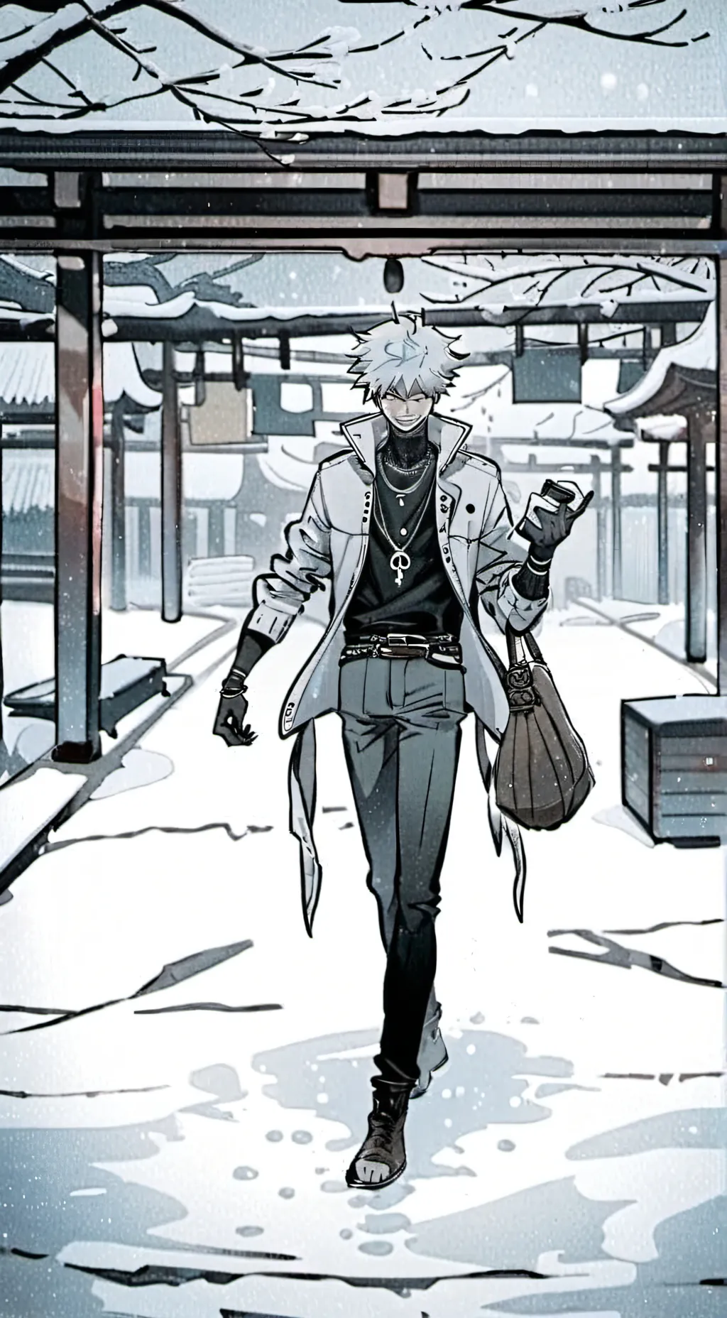 ai character: jjk en la playa background