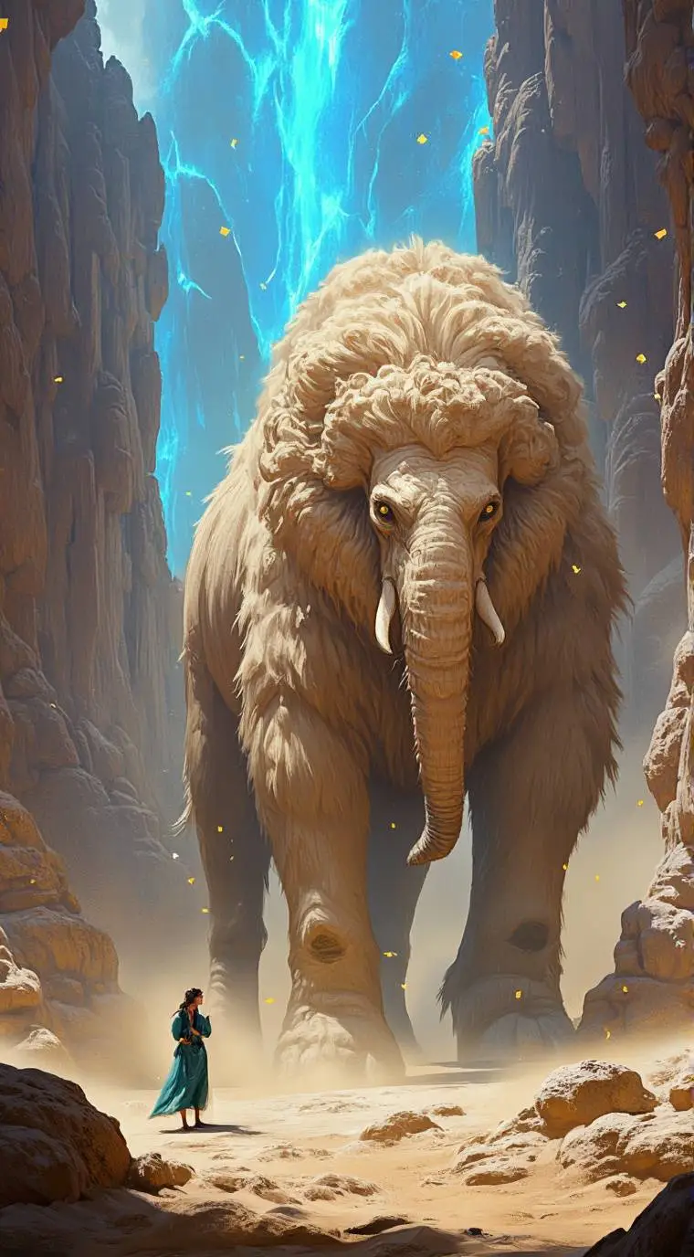 ai character: STEELWOOL MAMMOTH background