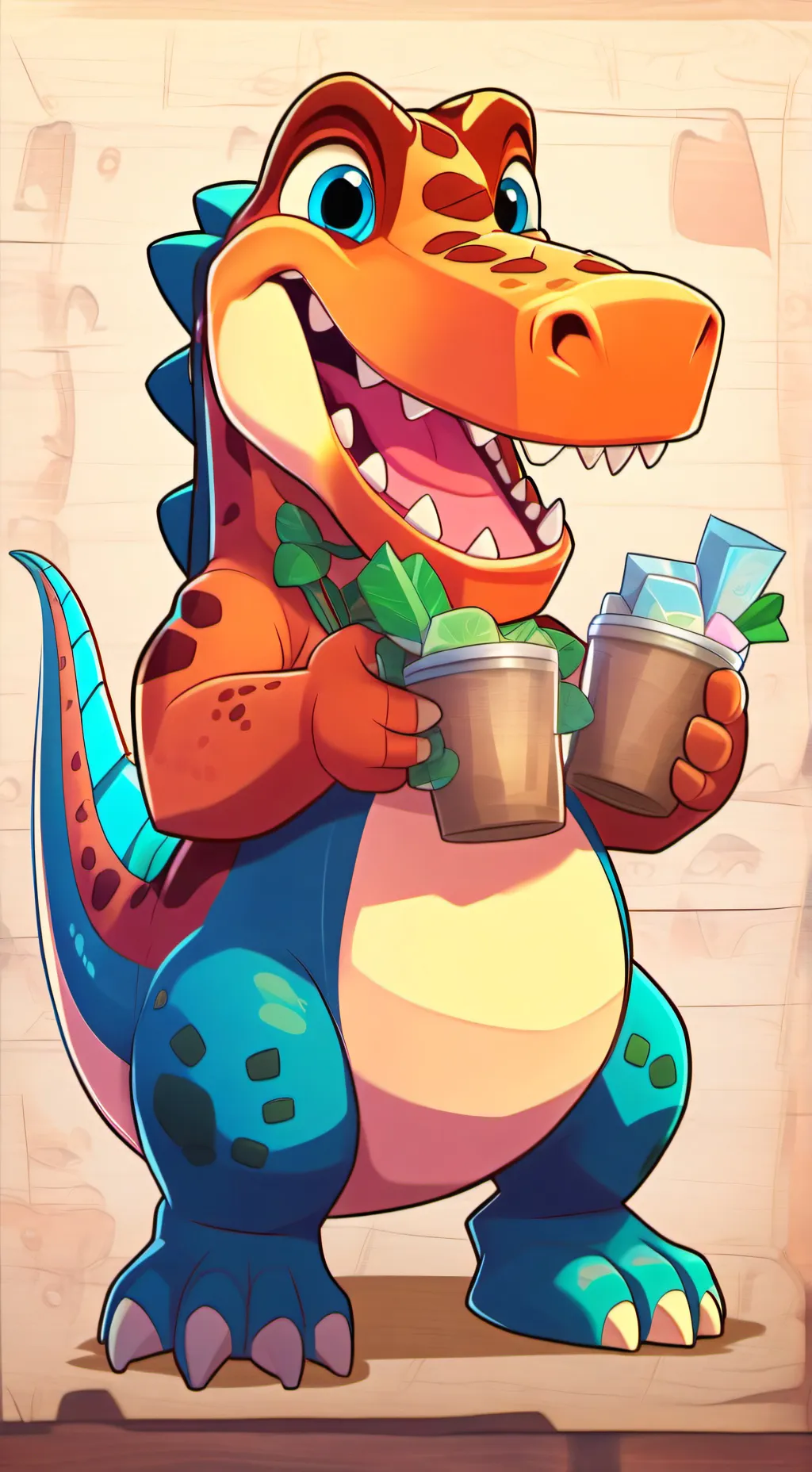 ai character: baby rexy background