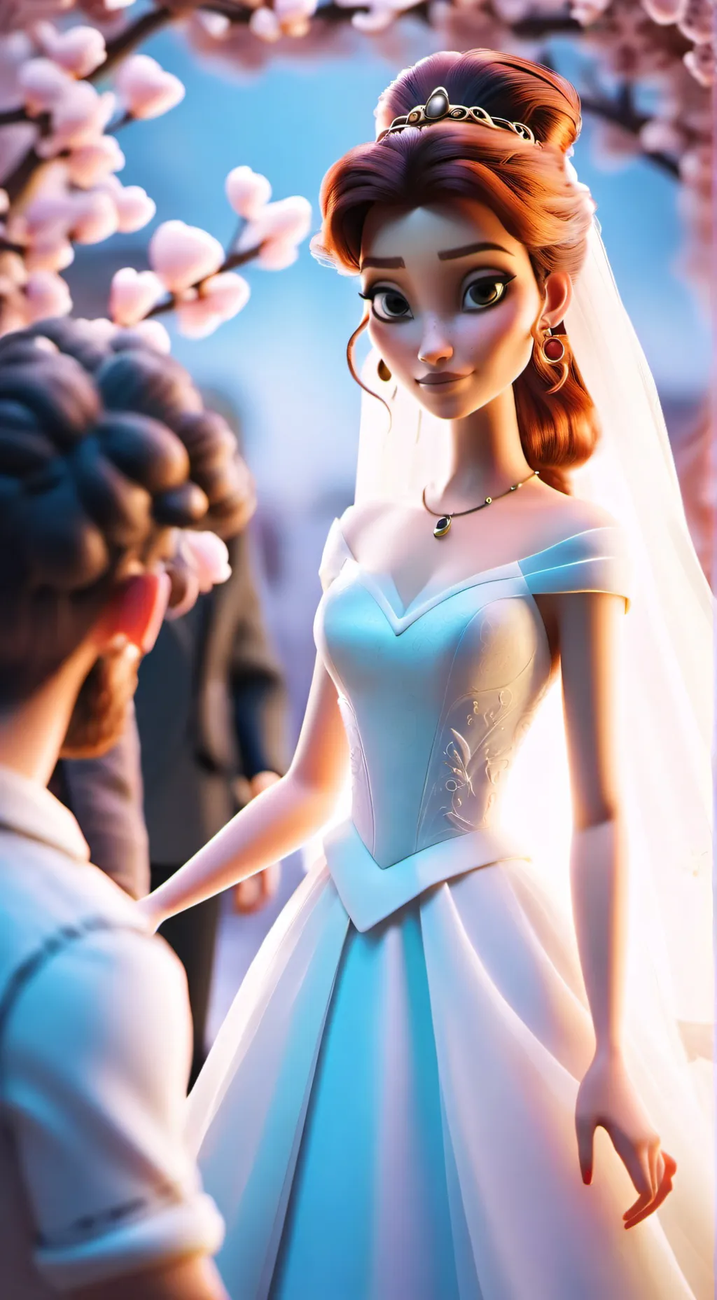 ai character: Wedding day background