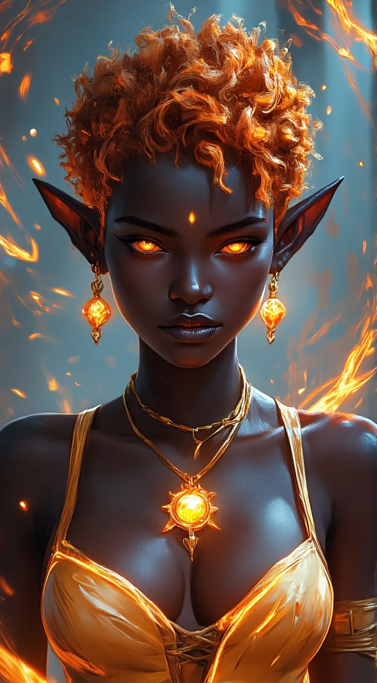 ai character: Salana Emberwave background