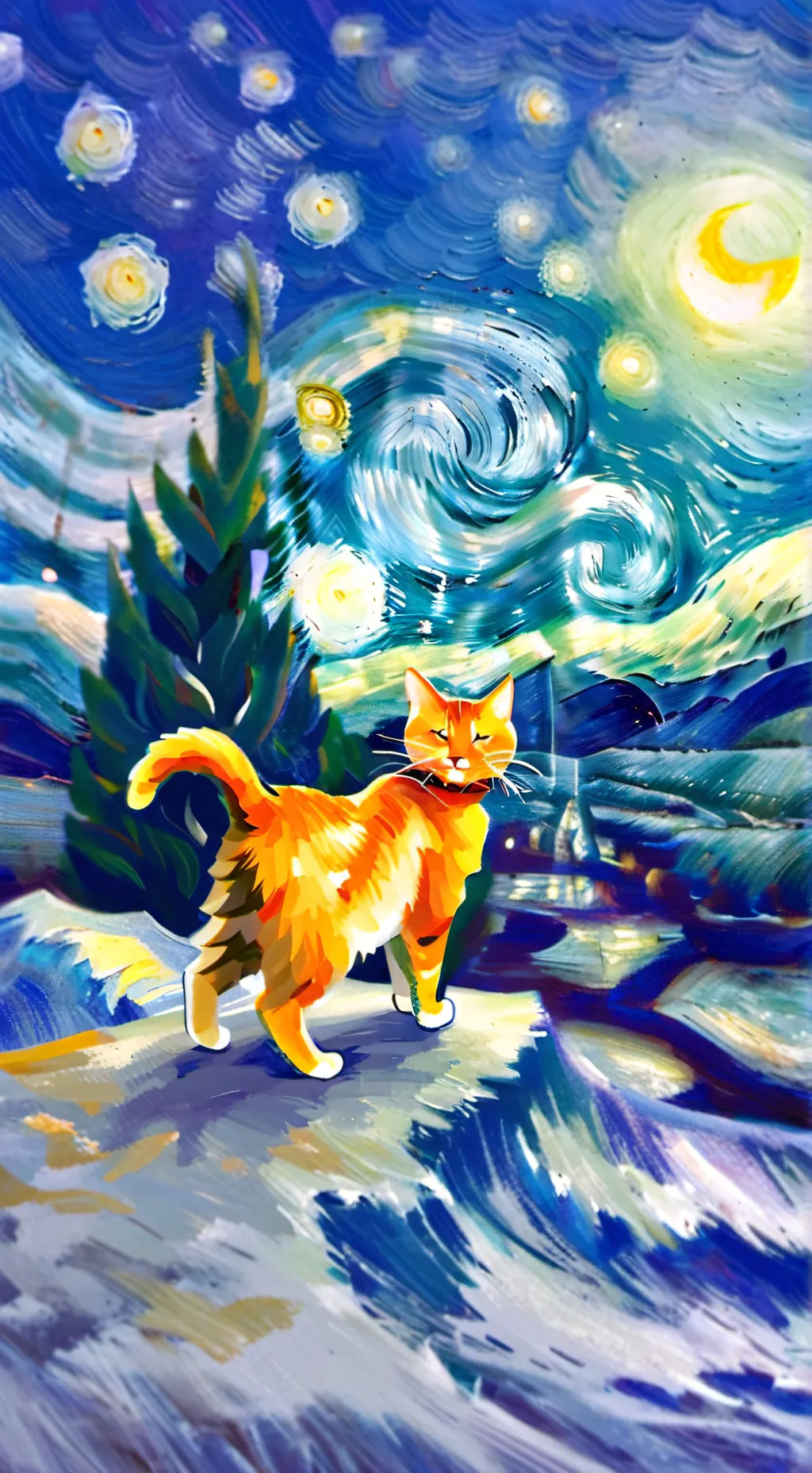 ai character: the fluffy cat background
