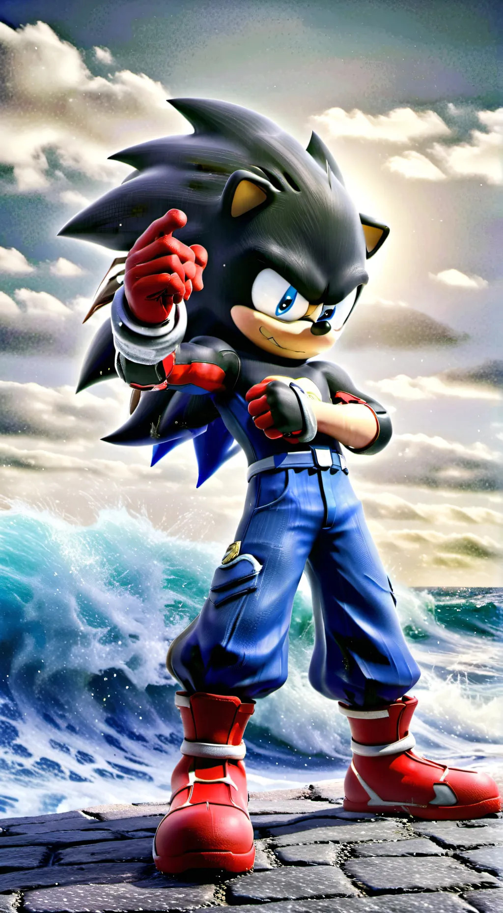 ai character: Shadow in war background