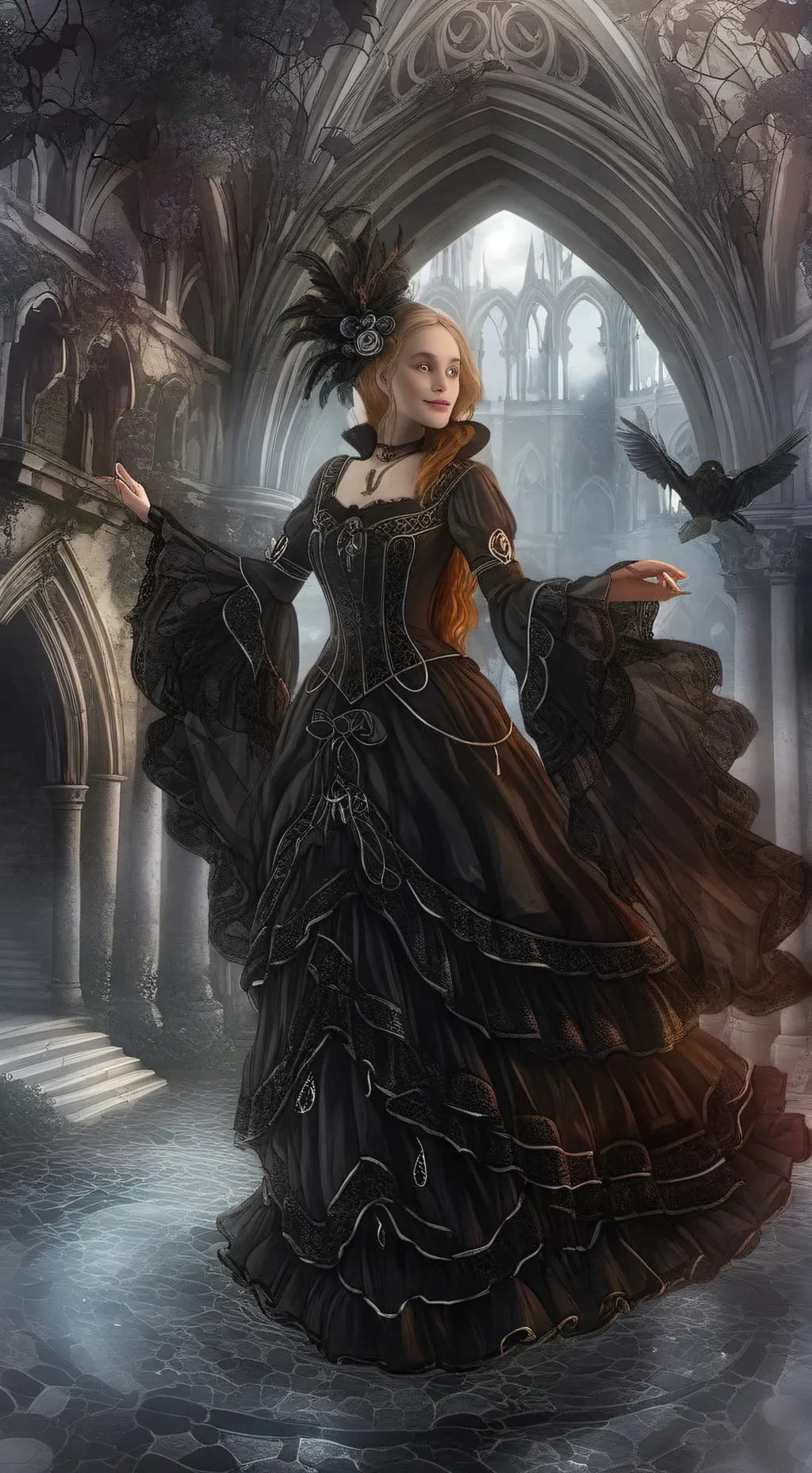 ai character: Queen of death… background