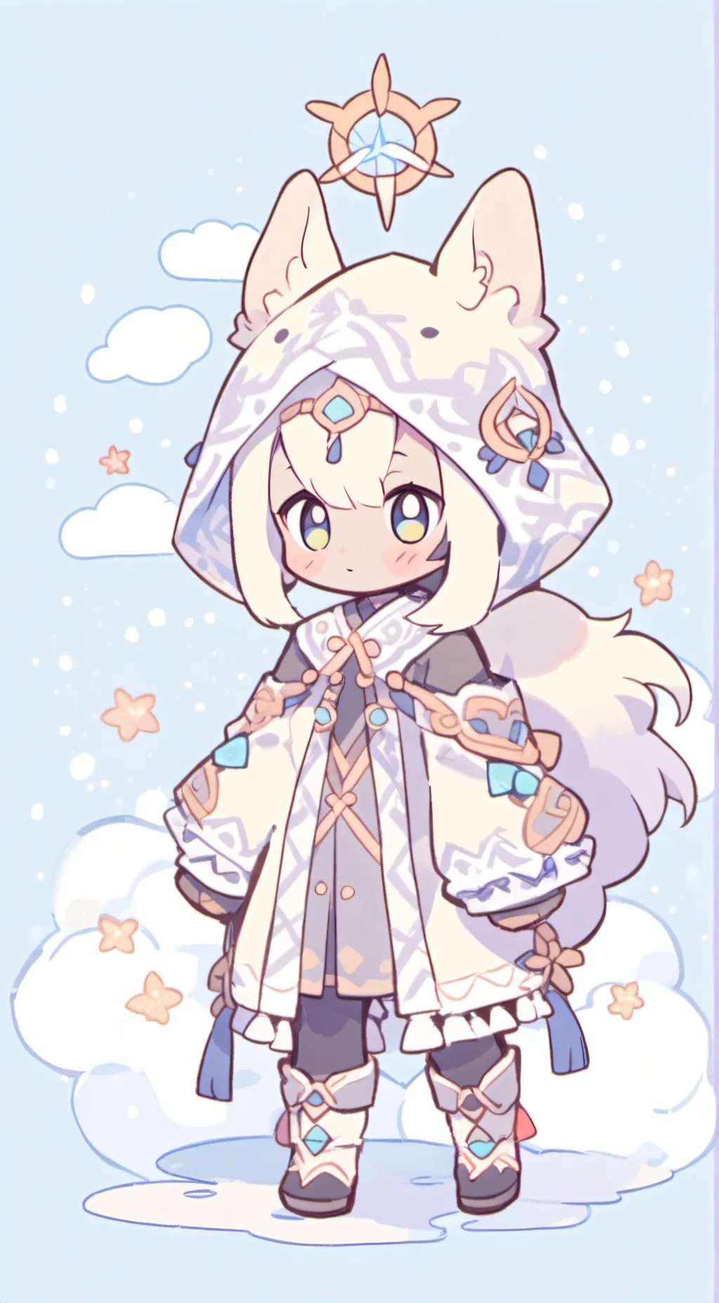 ai character: Fpe mochi!🩵🩷 background