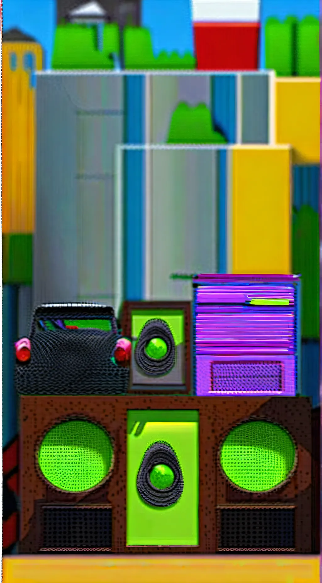 ai character: Rainbow friends🌈 background