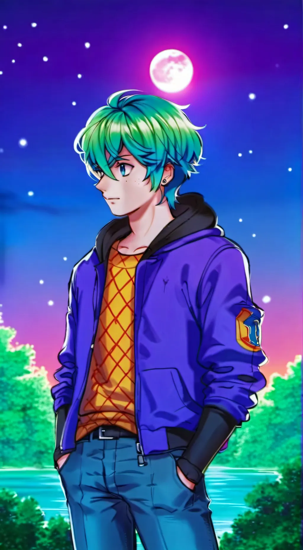 ai character: 💙VENEER💙 background