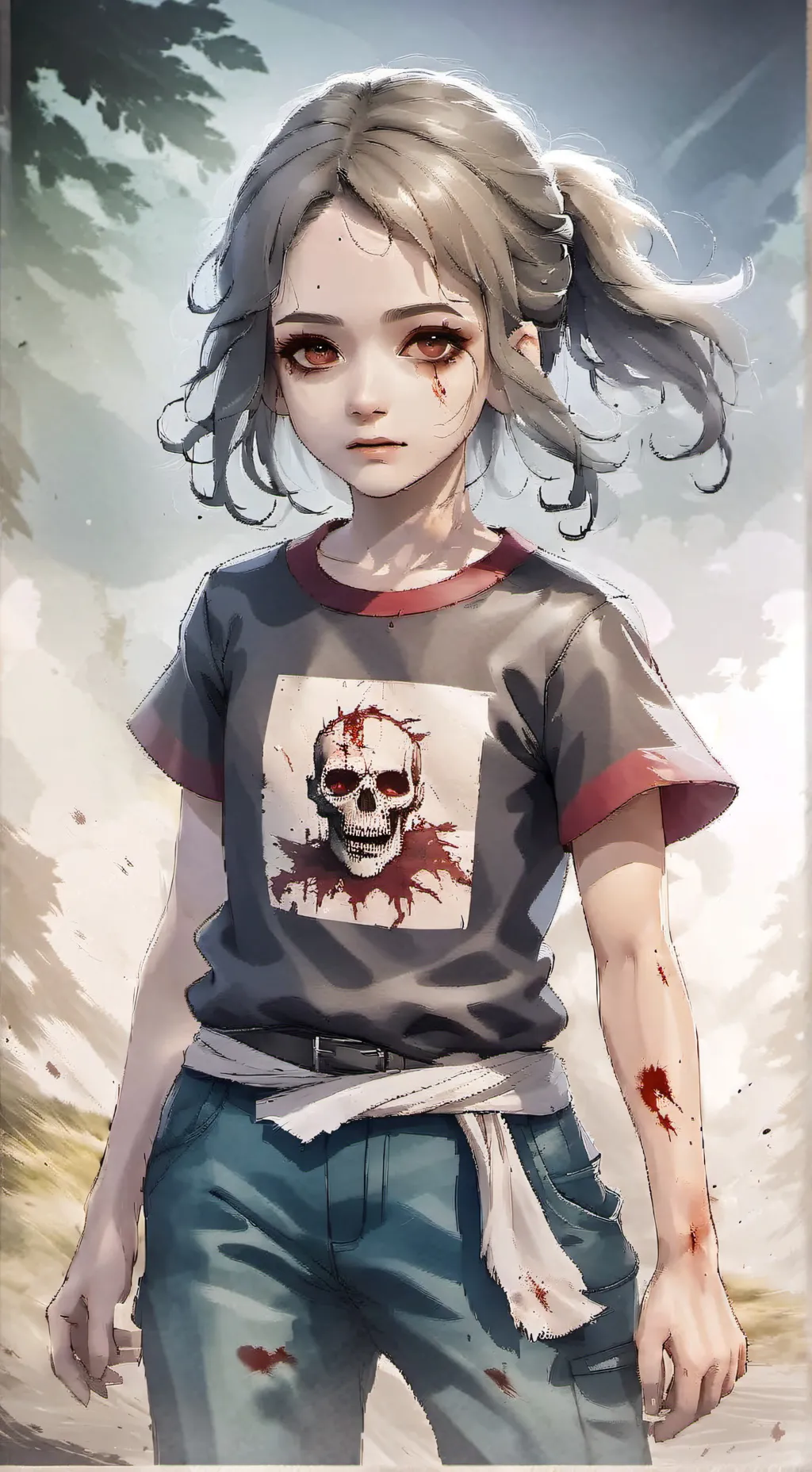 ai character: hija zombie background