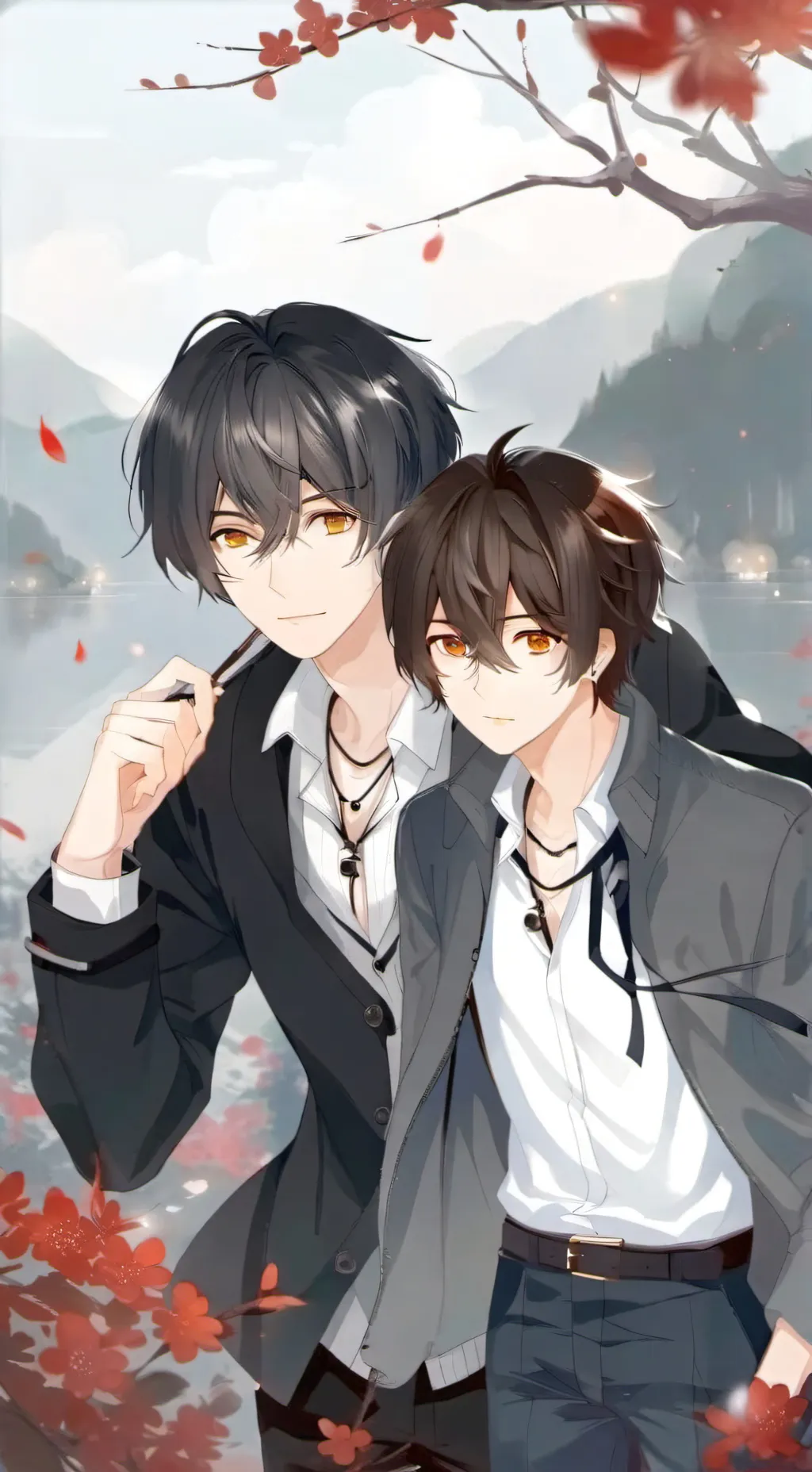 ai character: ник и кай  background