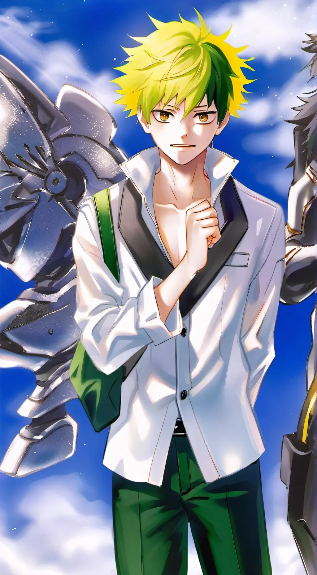 ai character: bakugo and deku background