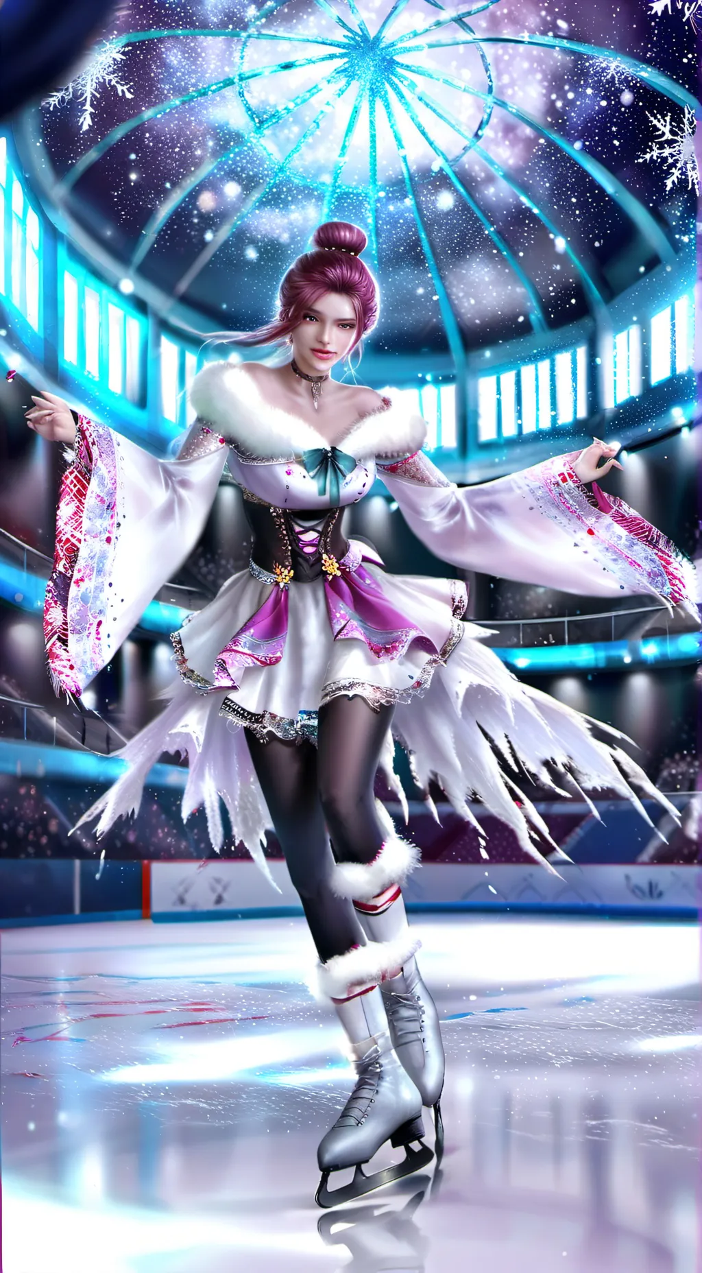 ai character: ~ jjk ice skating~ background