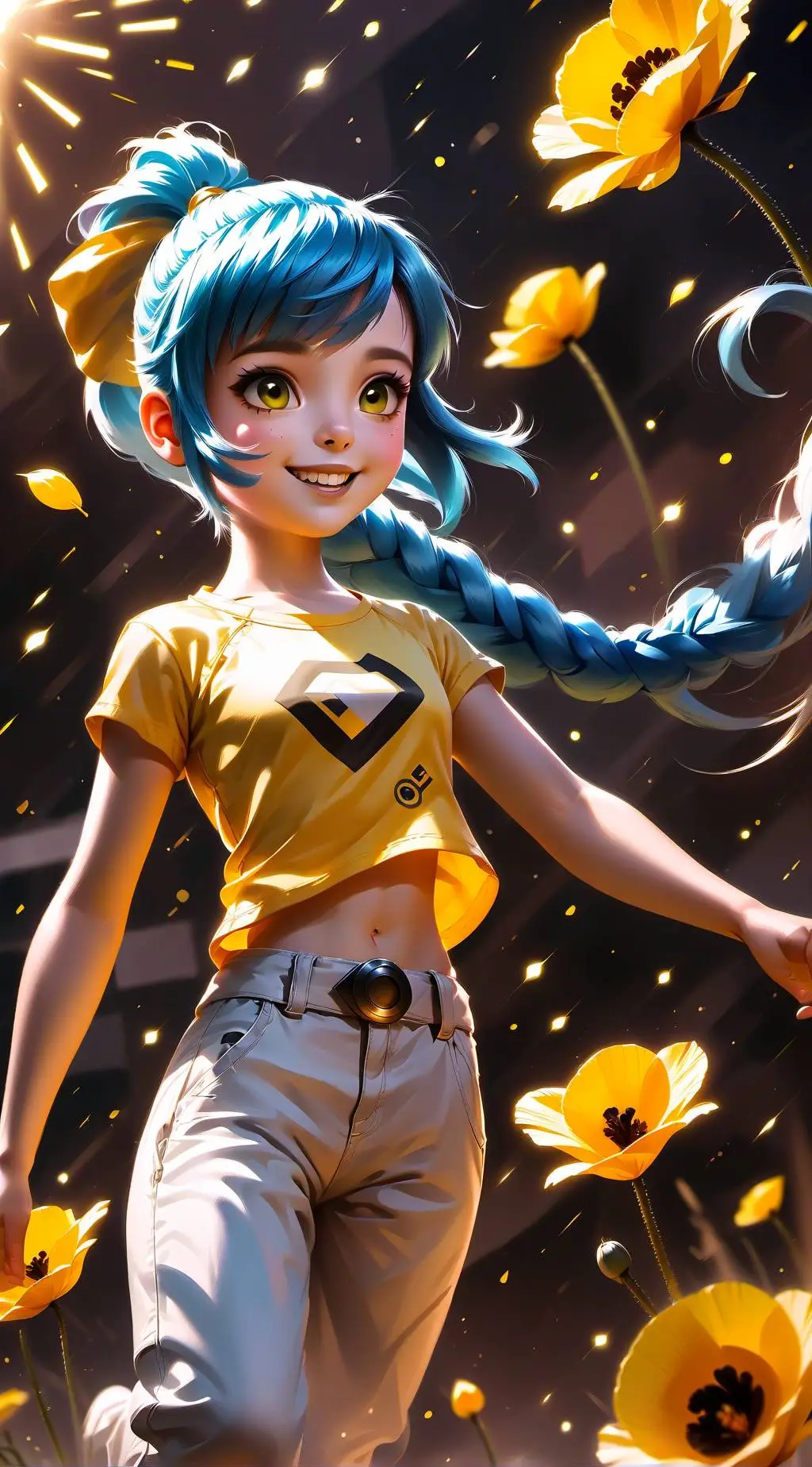 ai character: baby long legs kid background