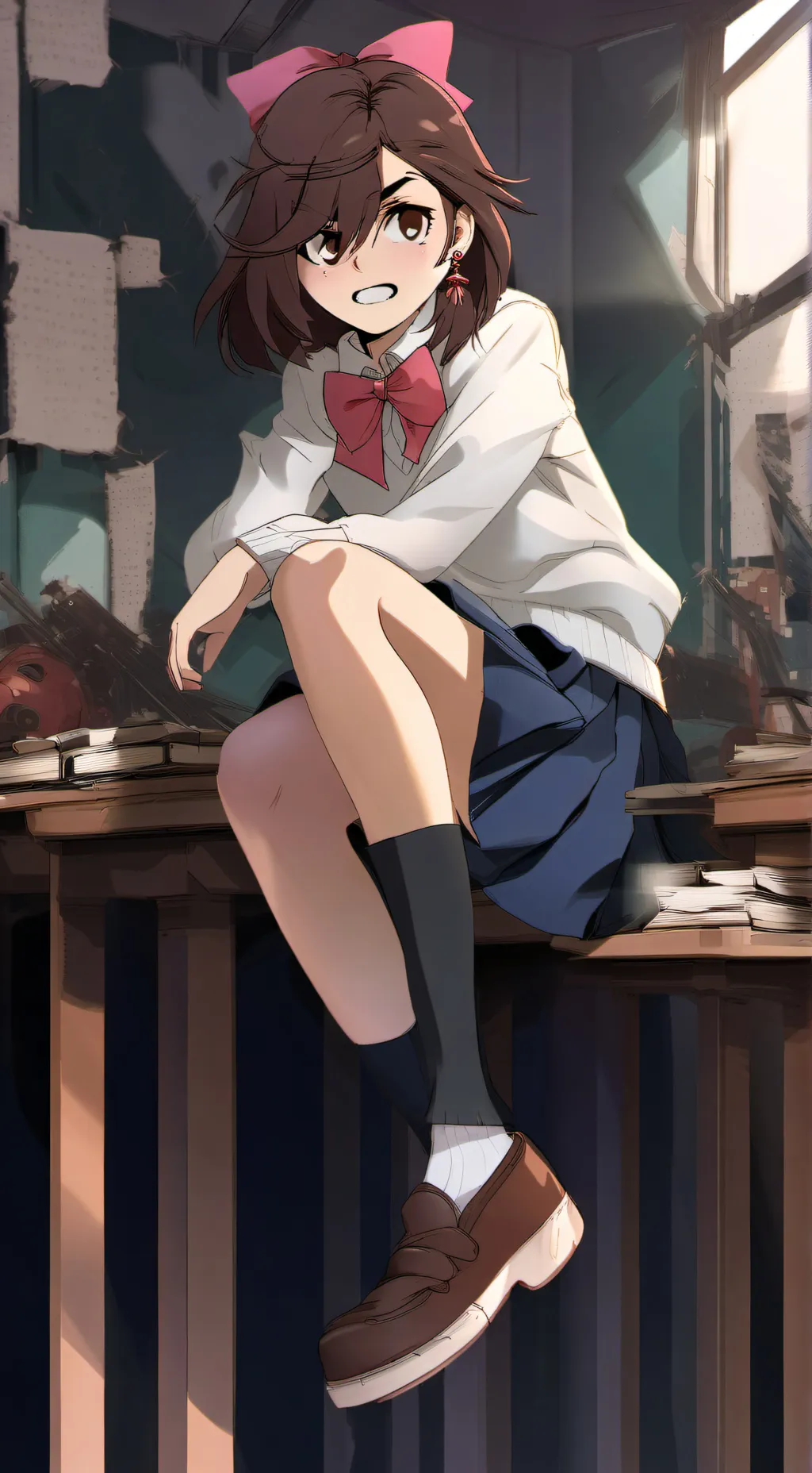 ai character: Momo ayase  background