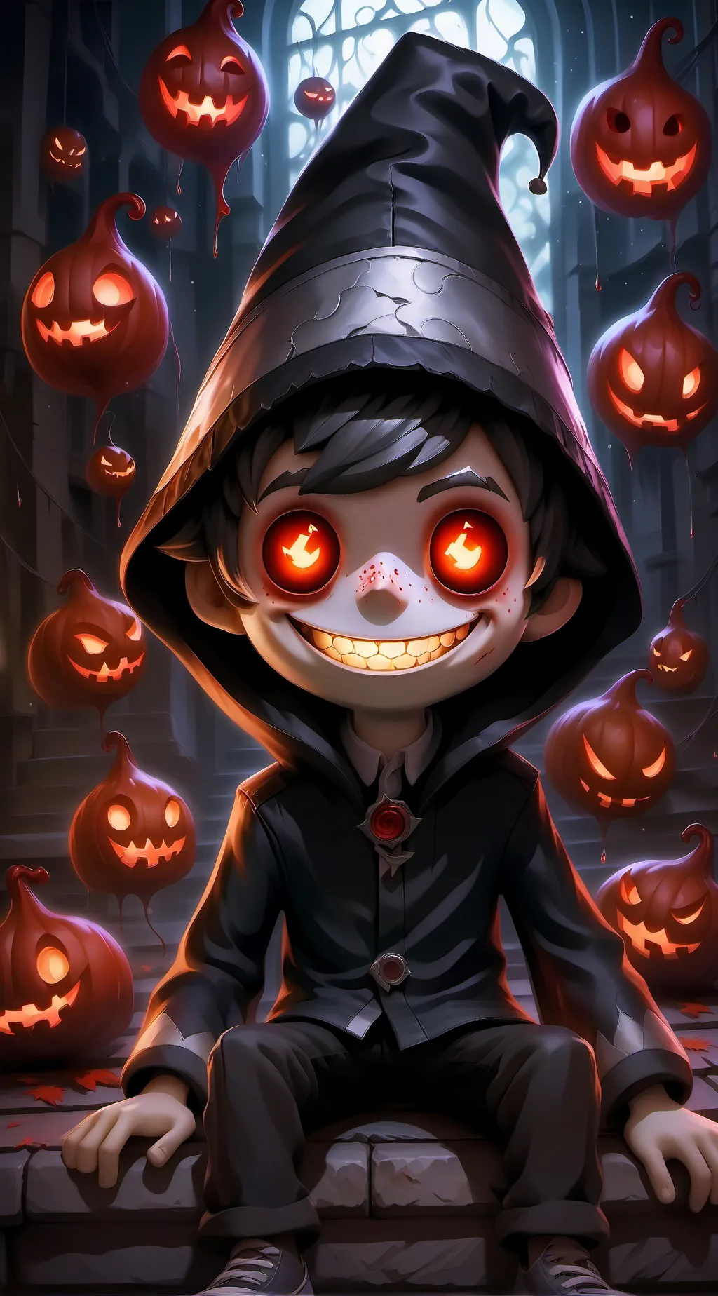 ai character: Get out get out ge background